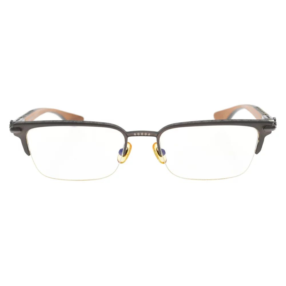 image of Chrome Hearts Ebony Wood Glasses in Brown, Men's