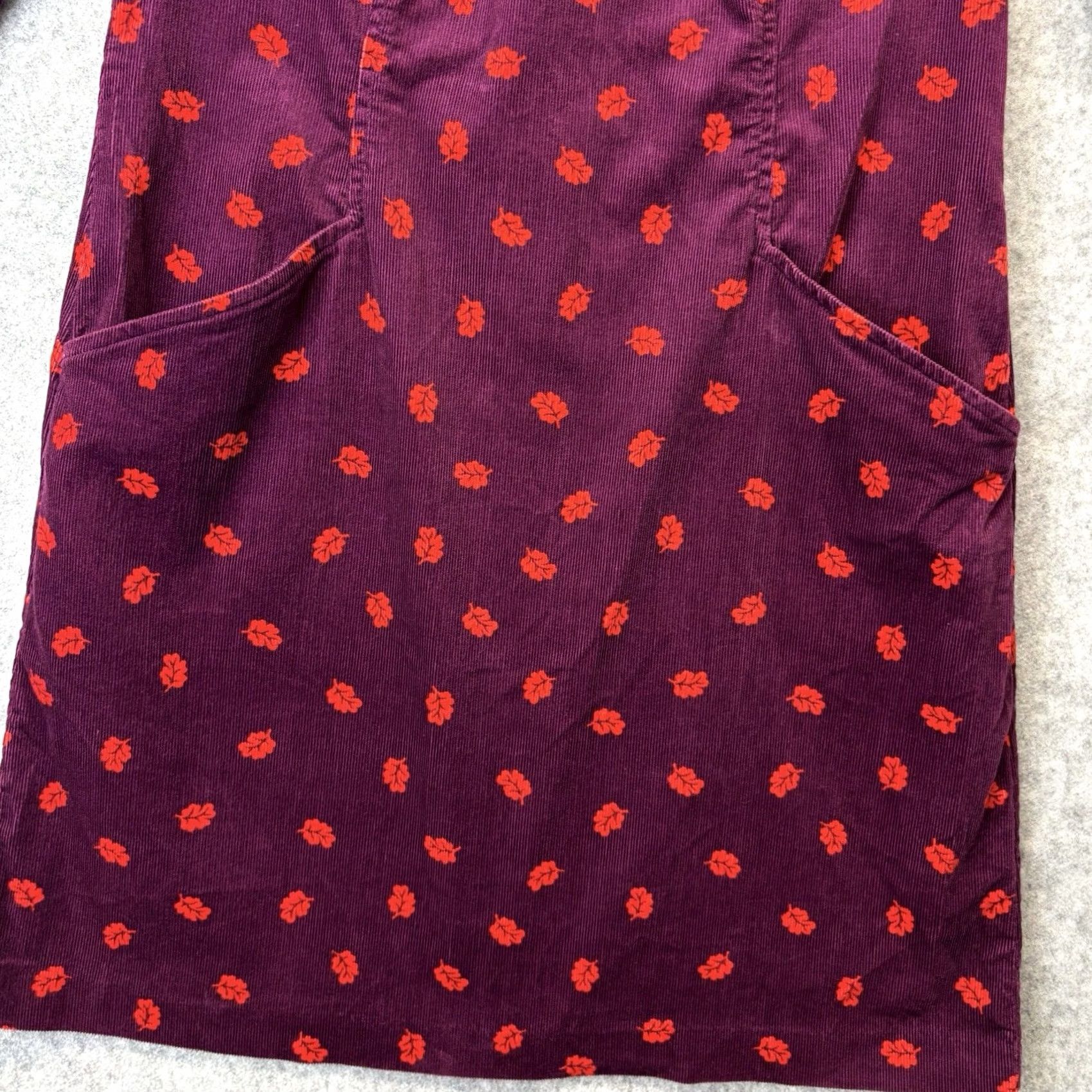 Boden Boden Corduroy Dress Burgundy 12 3/4 Sleeve Knee Length Women’s shift Casual, Travel, Party/Cocktail - UK 12 Size XL / US 12-14 / IT 48-50 - 3 Thumbnail