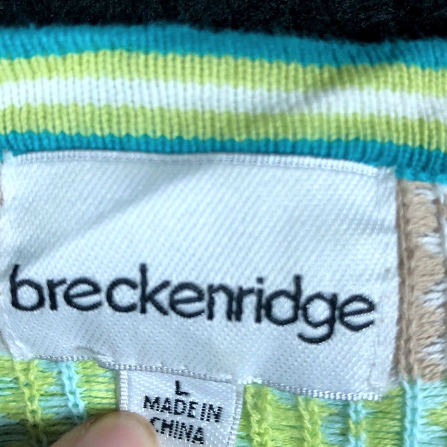 Vintage Breckenridge Womens Sweater Green Crew Button Front 100% Cotton Large Cardigan Knit Winter Fall Workwear Casual Mens? Size L / US 10 / IT 46 - 6 Thumbnail