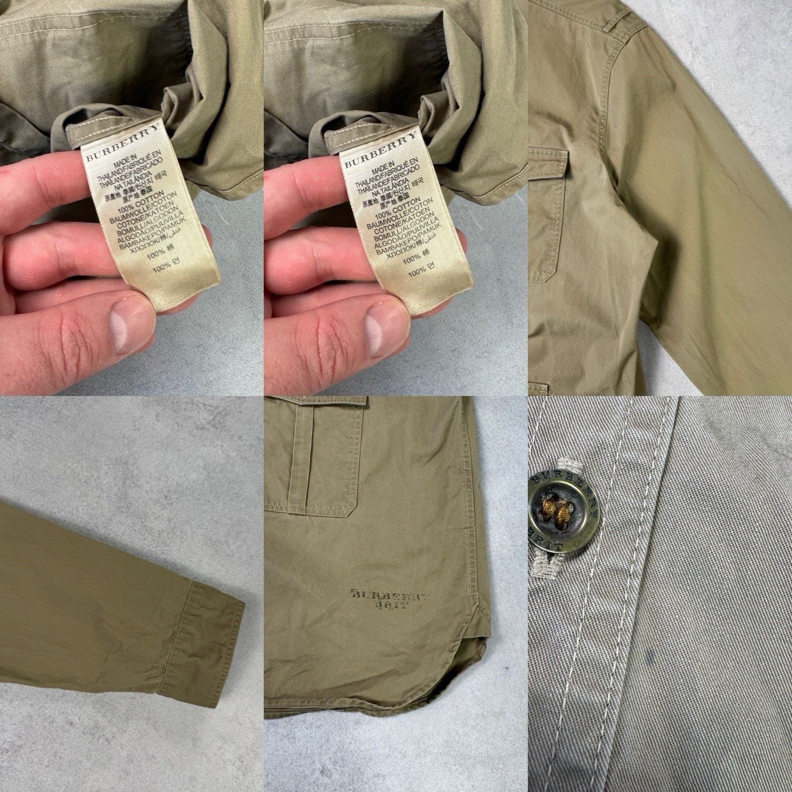 Burberry Vintage Burberry Brit Men Button Up Shirt Cargo Size L Beige Size US L / EU 52-54 / 3 - 23 Thumbnail
