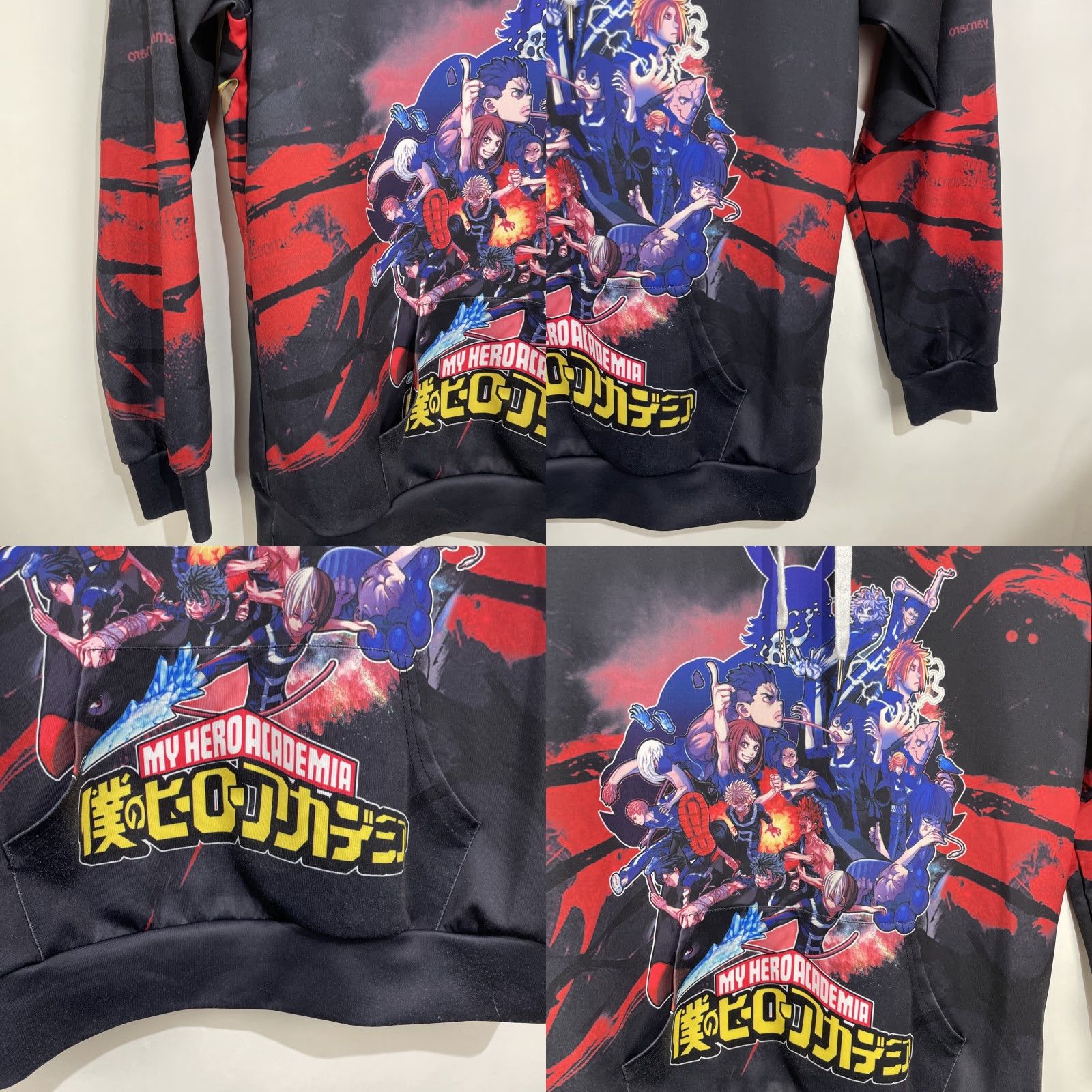 Vintage My Hero Academia Hoodie Shirt Mens Large Black Knit Stretch Pullover Graphic Print Hooded Logo Size US L / EU 52-54 / 3 - 8 Thumbnail