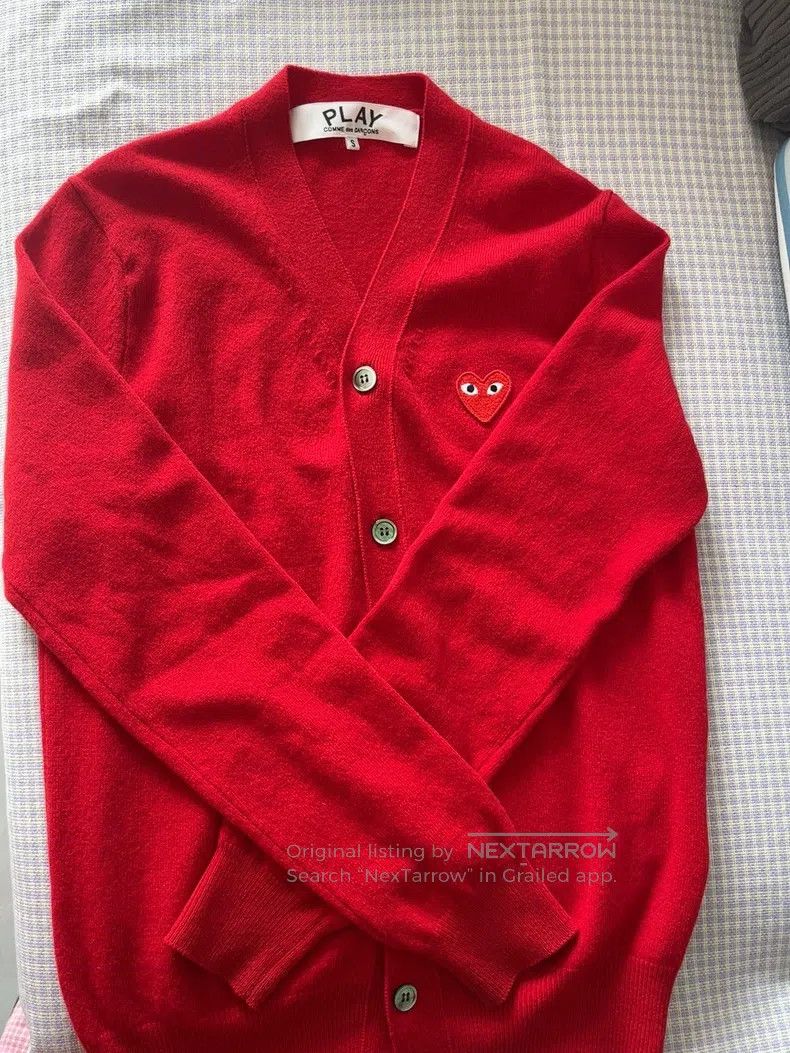 Comme des Garcons Comme Des Garcons Red heart wool cardigan Size S / US 4 / IT 40 - 1 Thumbnail