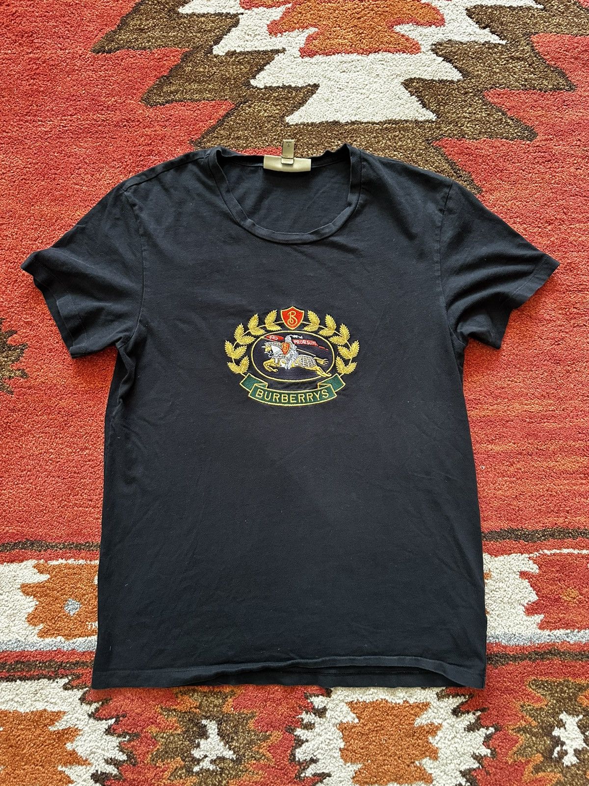 Burberry Knight Stamp Cotton T-Shirt Size US S / EU 44-46 / 1 - 1 Thumbnail