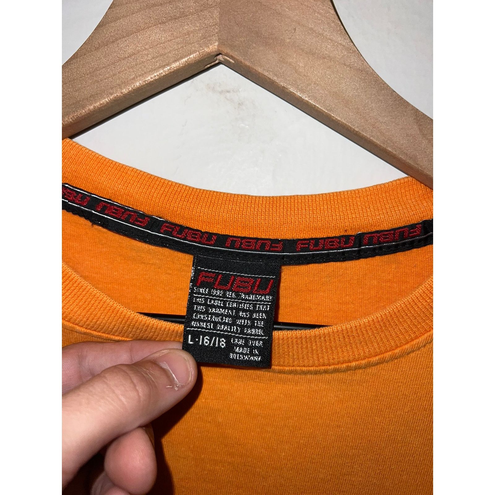 Fubu Fubu Collection Shirt Fingerprint Orange Y2K Shirt Tee XL Size XL / US 12-14 / IT 48-50 - 6 Thumbnail