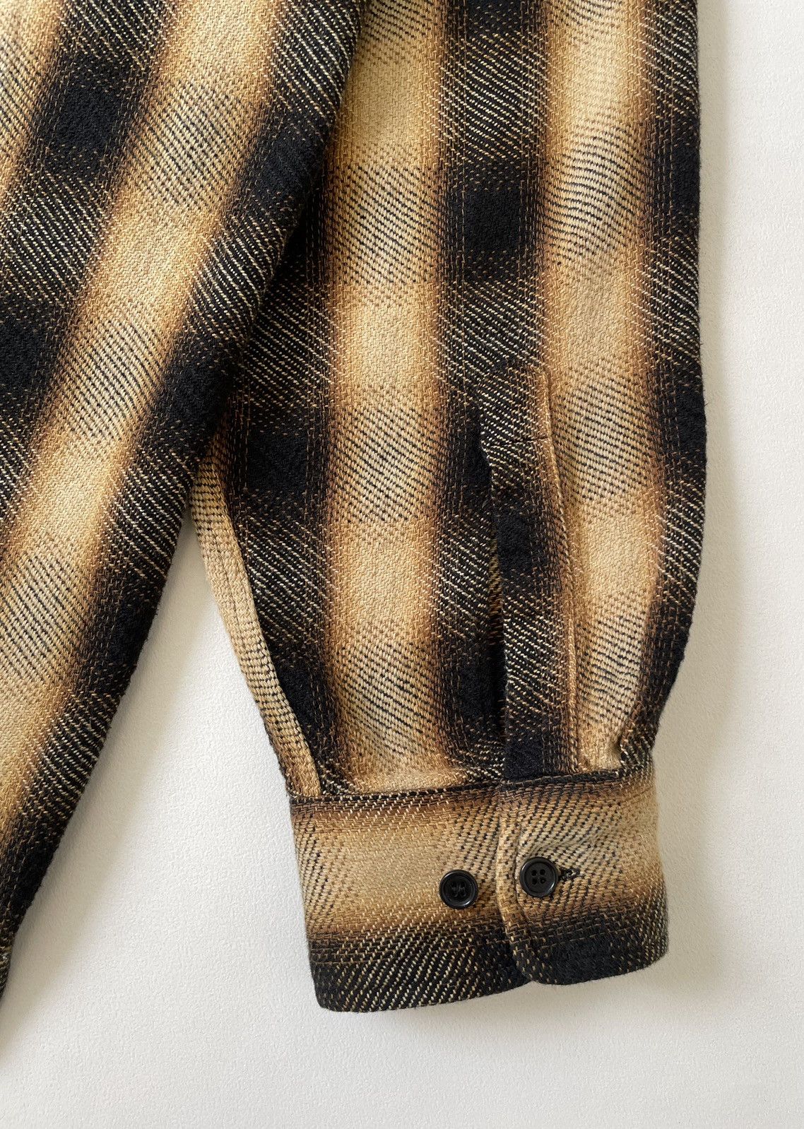 Dries Van Noten Brown Ombre Check Flannel Utility Shirt Size US XL / EU 56 / 4 - 13 Thumbnail