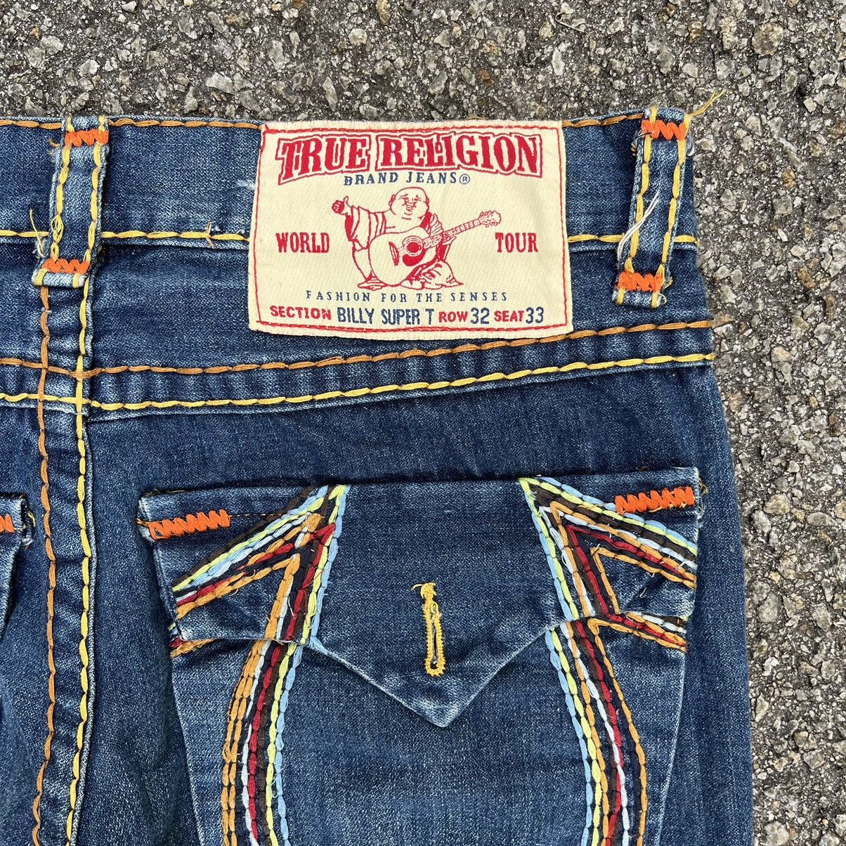 True Religion True Religion Billy Super T Jeans Big Stitch Low Rise Denim Size US 32 / EU 48 - 15 Thumbnail