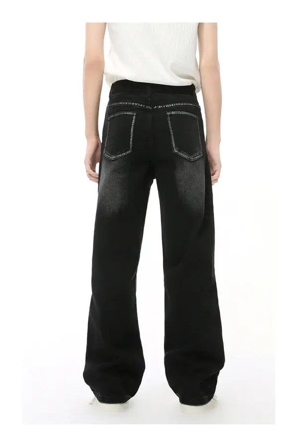 Japanese Brand Ami Vintage drape straight-leg jeans with visible stitching Size US 32 / EU 48 - 5 Thumbnail