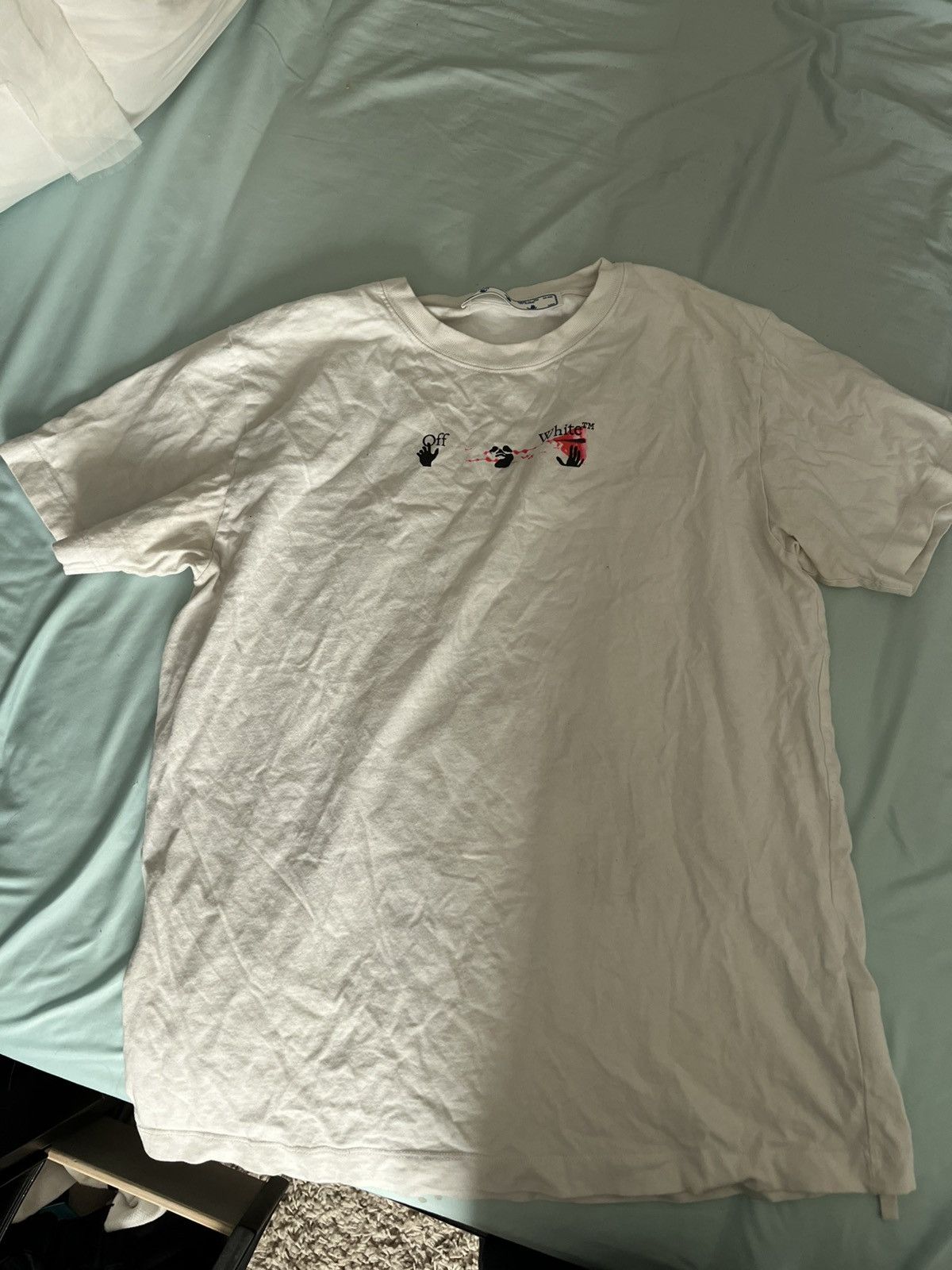 Off-White Off-white pink acrylic tee Size US L / EU 52-54 / 3 - 1 Thumbnail
