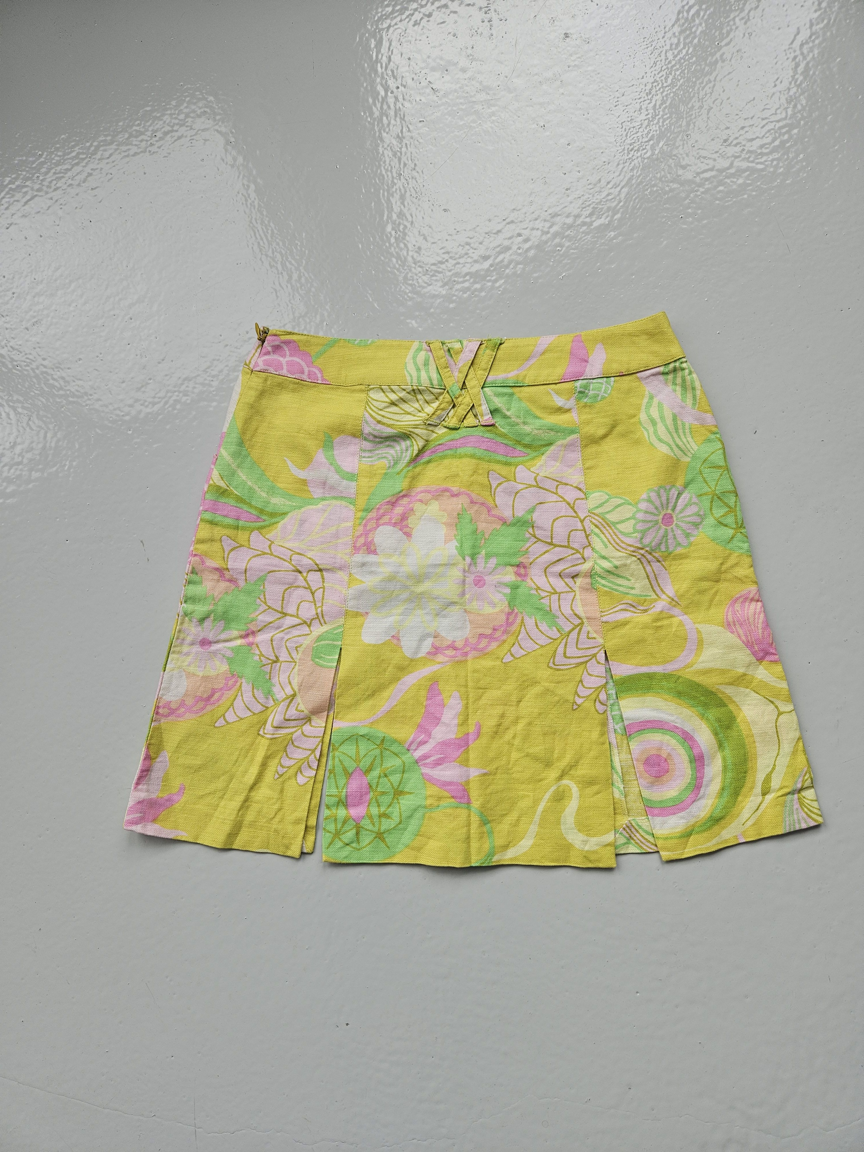 Dolce & Gabbana Dolce & Gabbana floral print linen & cotton mini skirt Size 26" / US 2 / IT 38 - 2 Thumbnail