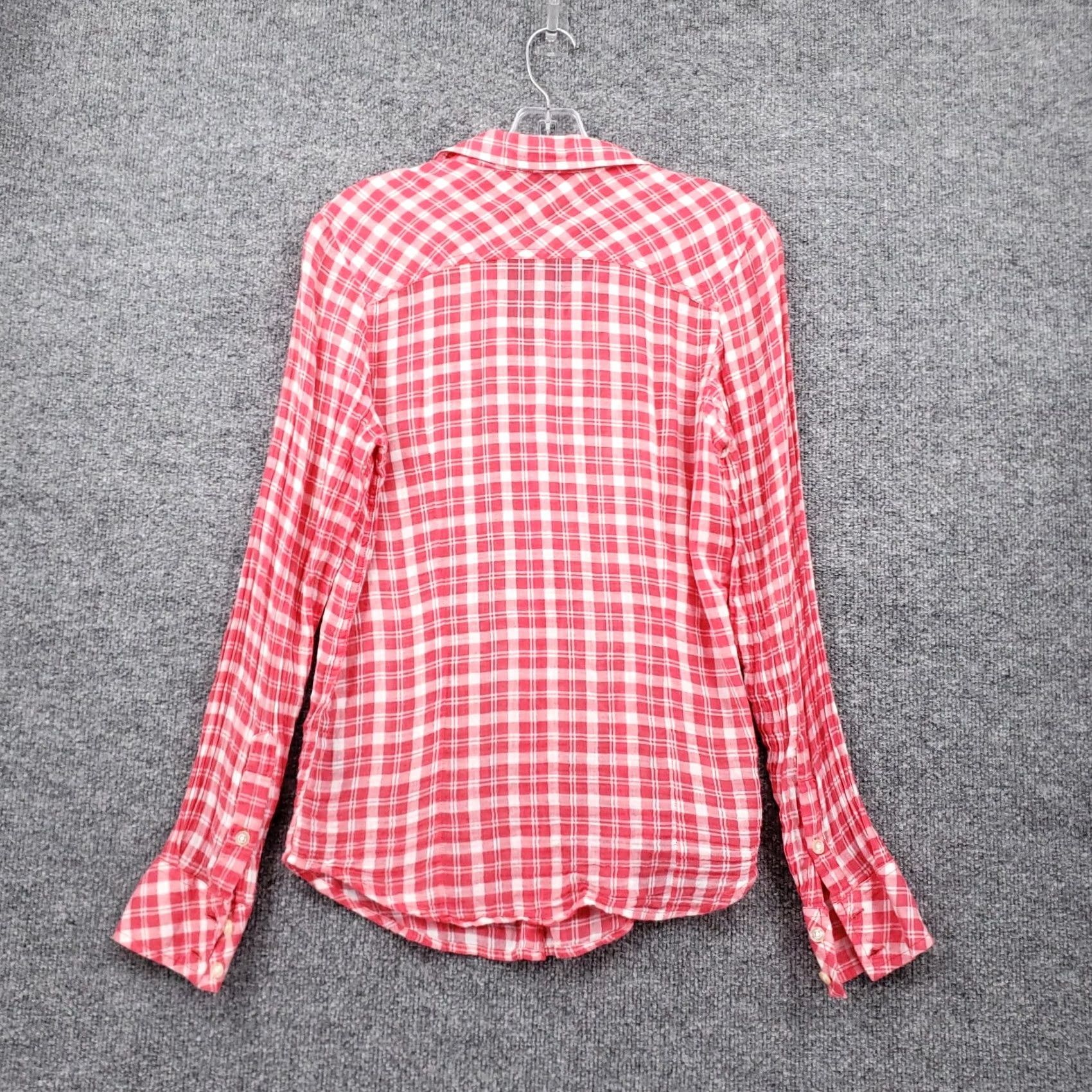 Forever 21 FOREVER 21 Button-Up Shirt Womens 4 Red Plaid Long Sleeves Cotton Casual Size S / US 4 / IT 40 - 2 Thumbnail
