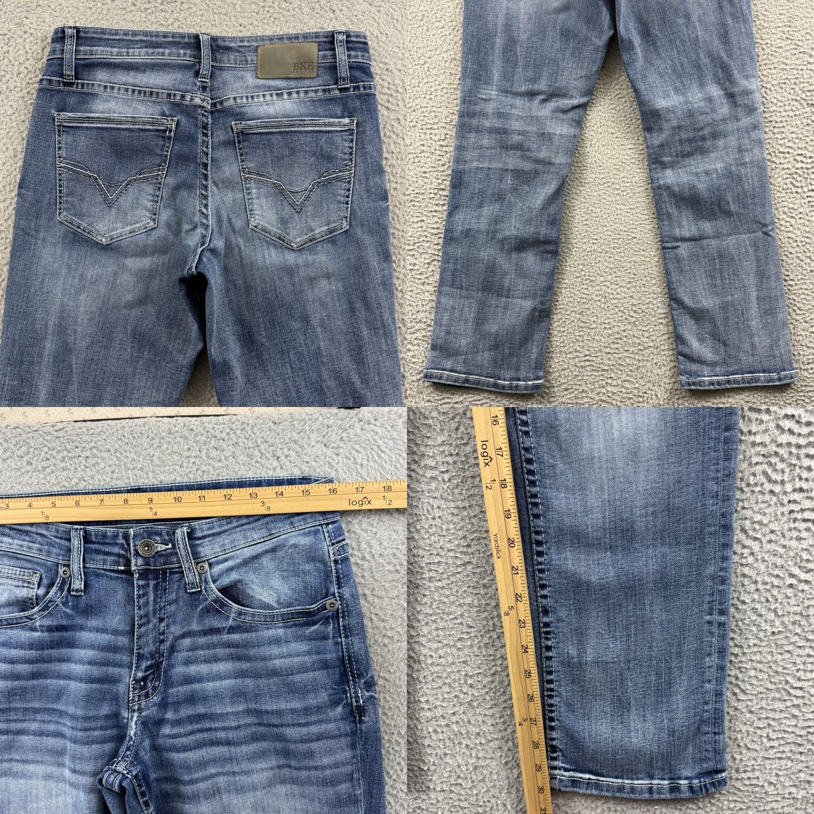 Vintage BKE Buckle Jeans Mens 32x30 Blue Straight Denim Western Outdoor Cowboy Zip Button 5-Pocket Regular Size US 32 / EU 48 - 8 Thumbnail
