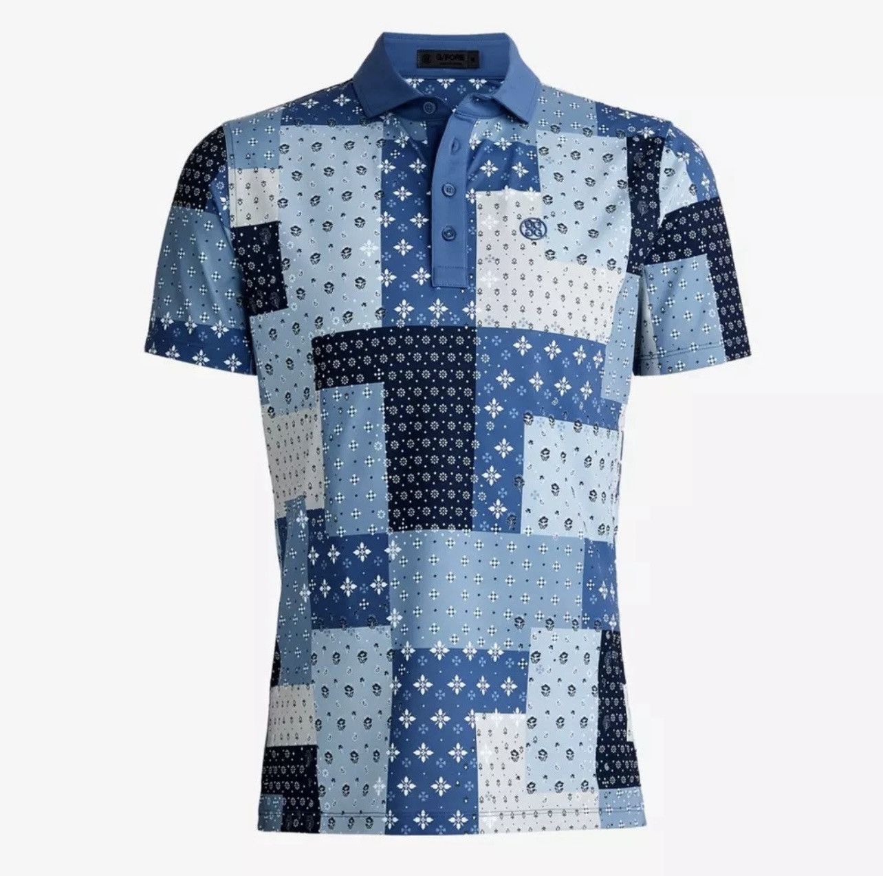 G/FORE G/Fore Boro Patch Tech Pique Golf Polo Floral Slate Size US S / EU 44-46 / 1 - 1 Thumbnail