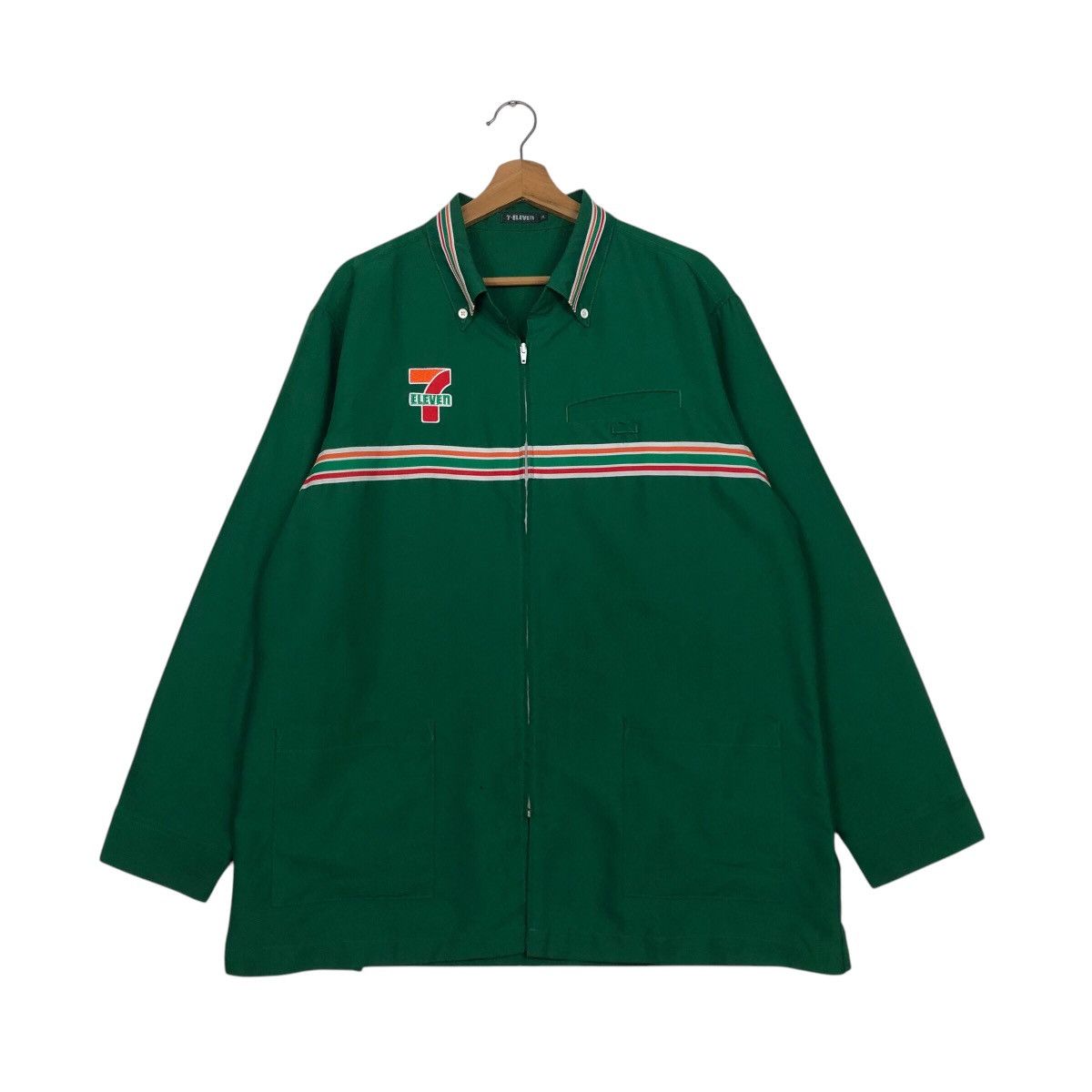 Japanese Brand 📌Vintage Worker Shirt Jacket 7-Eleven Big Logo Size US L / EU 52-54 / 3 - 2 Thumbnail