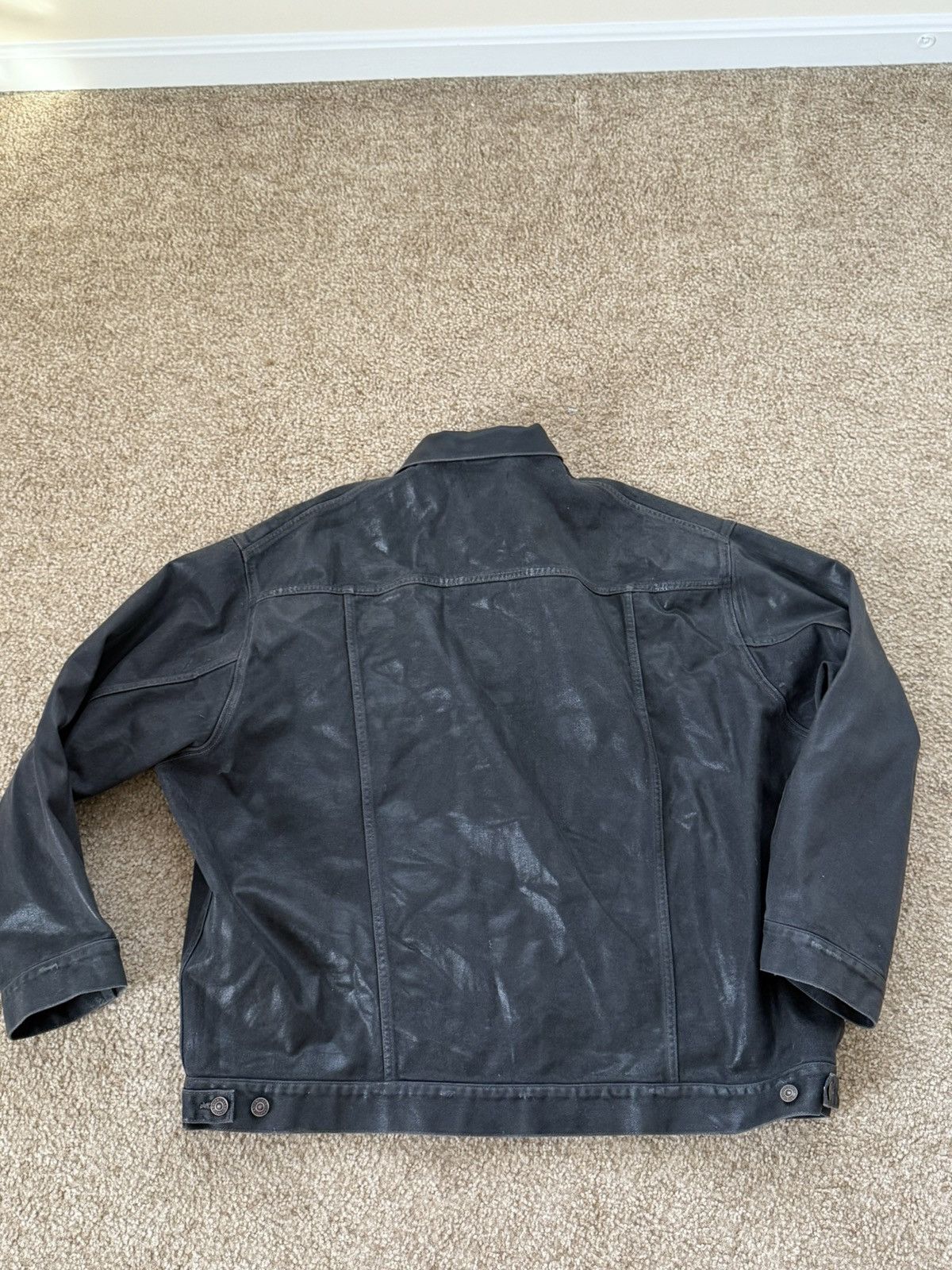 Balenciaga Balenciaga Waxed Denim Jacket Size US XL / EU 56 / 4 - 2 Thumbnail