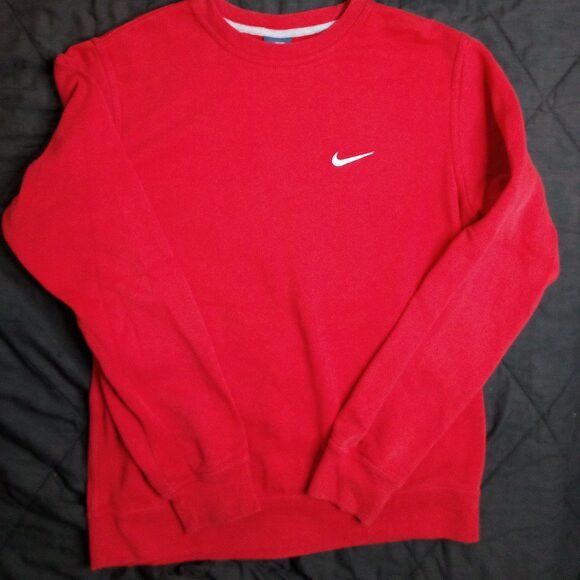 Nike × Vintage Vintage Y2K Nike Small Swoosh Crewneck Sweatshirt Red Size US M / EU 48-50 / 2 - 2 Thumbnail