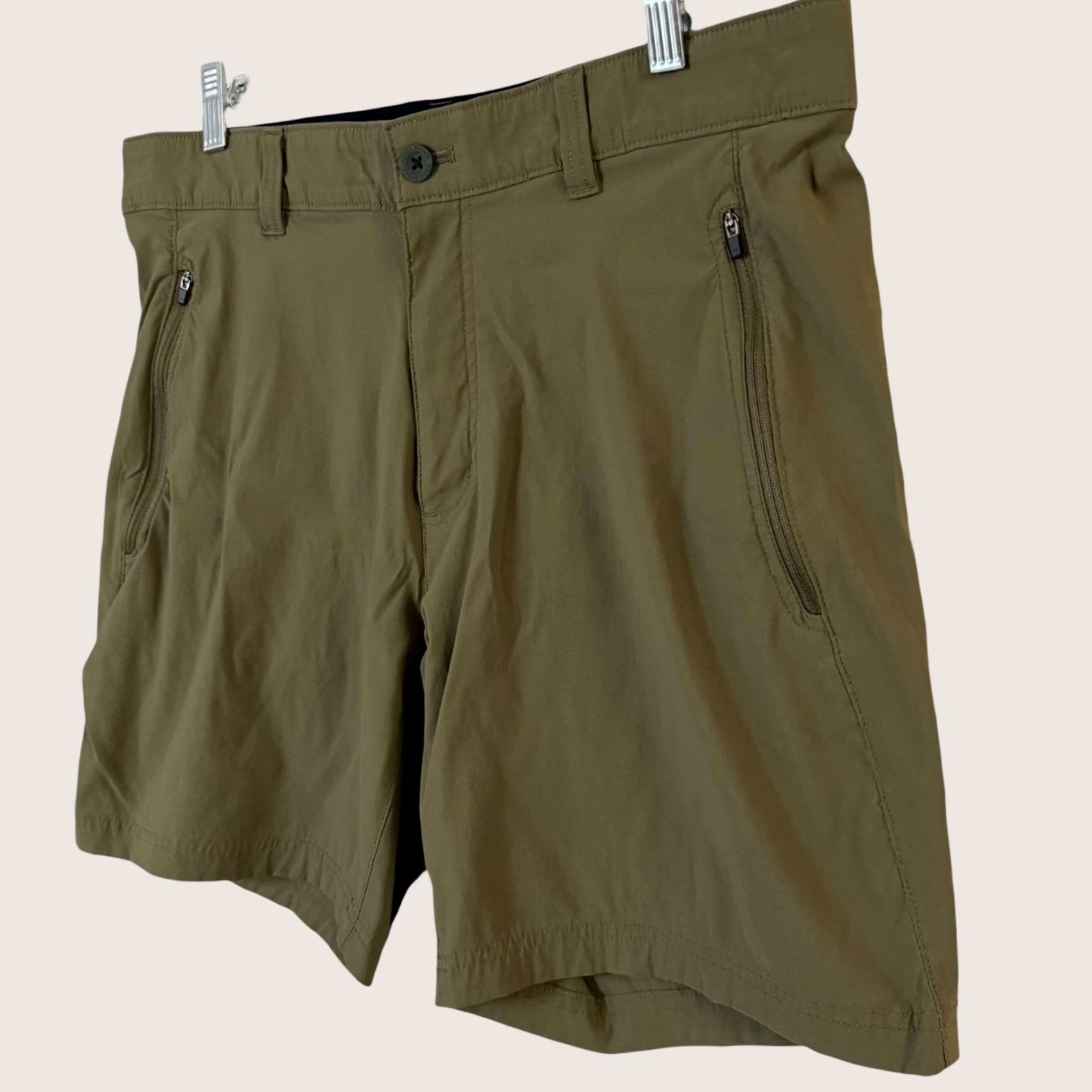Eddie Bauer Eddie Bauer Horizon Guide Wander Shorts Men's 35 Hiking Outdoors Water-Repellant Green Nylon Spandex Chino Pockets UPF-50 Summer Spring Fall Size US 35 - 1 Thumbnail