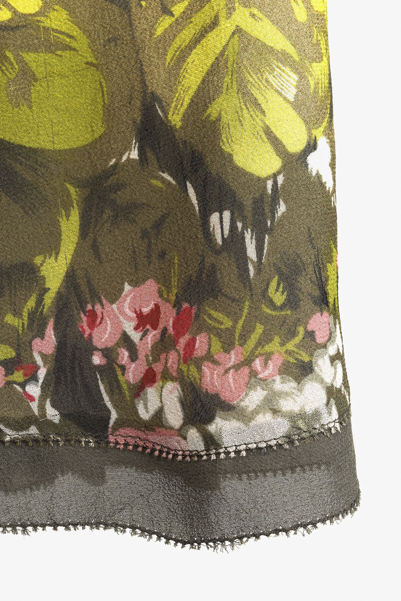 Kenzo Kenzo Vintage Floral Silk Flared Midi Skirt Size 31" - 7 Thumbnail