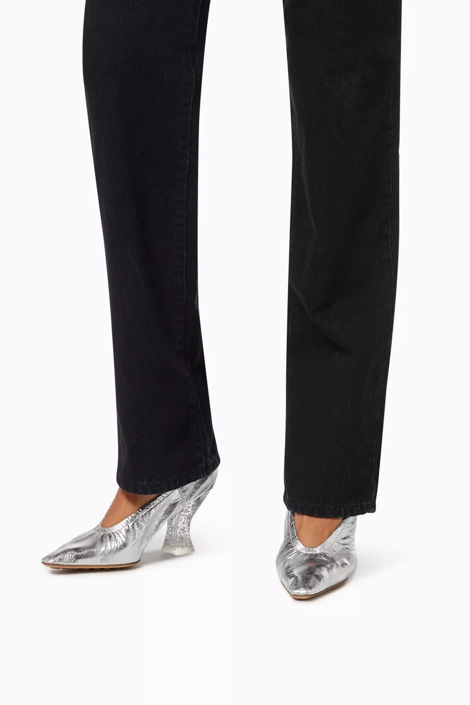 Bottega Veneta o1y0725 Spool Heel Pumps in Silver Size US 5 / IT 35 - 5 Thumbnail