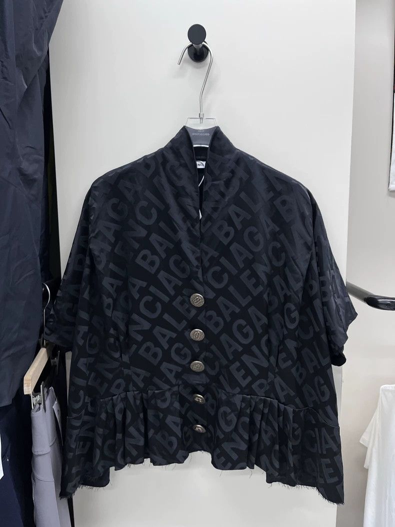 Balenciaga Balenciaga Logo Silk Button-Up Shirt - dmc Size US XS / EU 42 / 0 - 1 Thumbnail