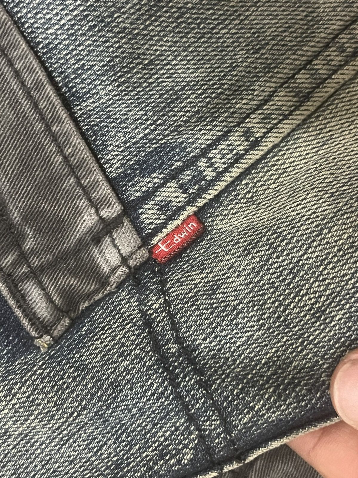 Le Grande Bleu (L.G.B.) Vintage Edwin E Function Cyberobotic Dark Mud Washed Jeans Size US 29 - 10 Thumbnail