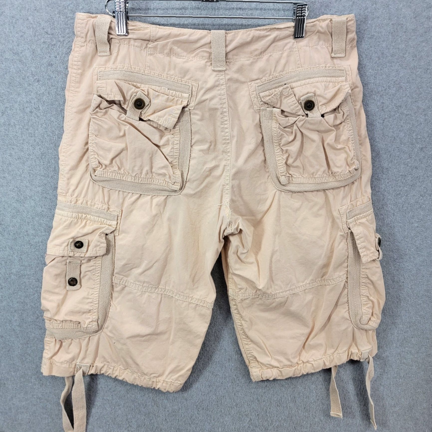 Ring Of Fire Ring Of Fire Khaki Cargo Shorts 32 Beige Mens Baggy Y2K Vintage Style Casual Shorts Size US 32 / EU 48 - 5 Thumbnail