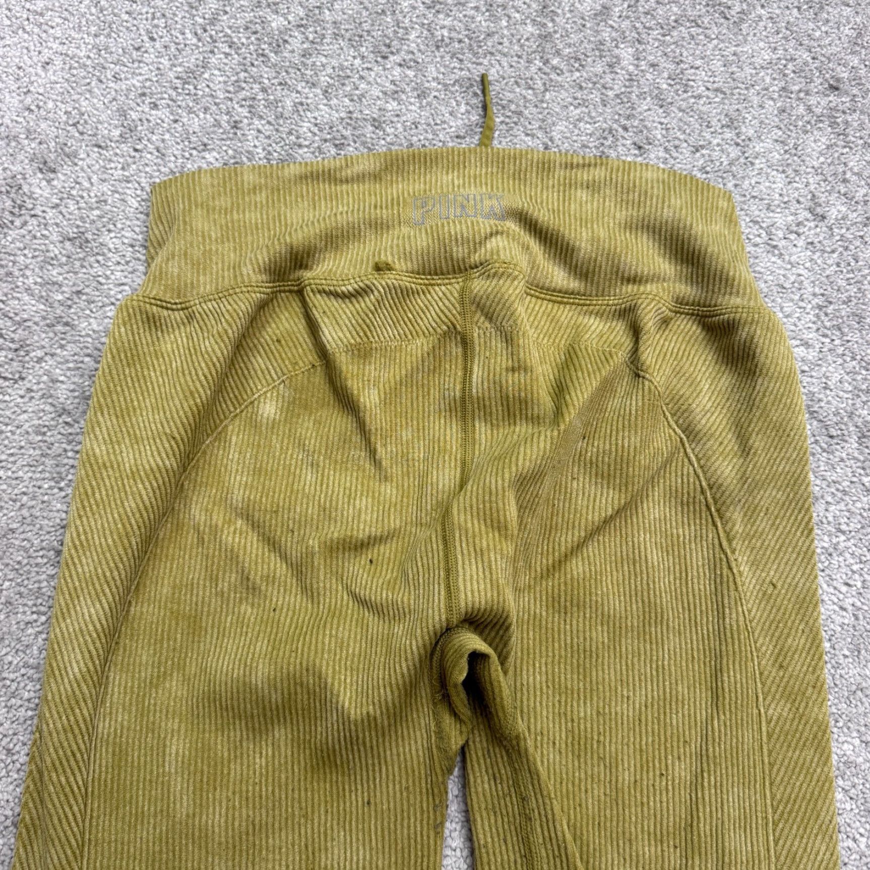 Victoria's Secret Victoria's Secret Pink Active Ribbed Leggings Womens Medium Green Athletic Compression Yoga Workout Size 32" / US 10 / IT 46 - 3 Thumbnail