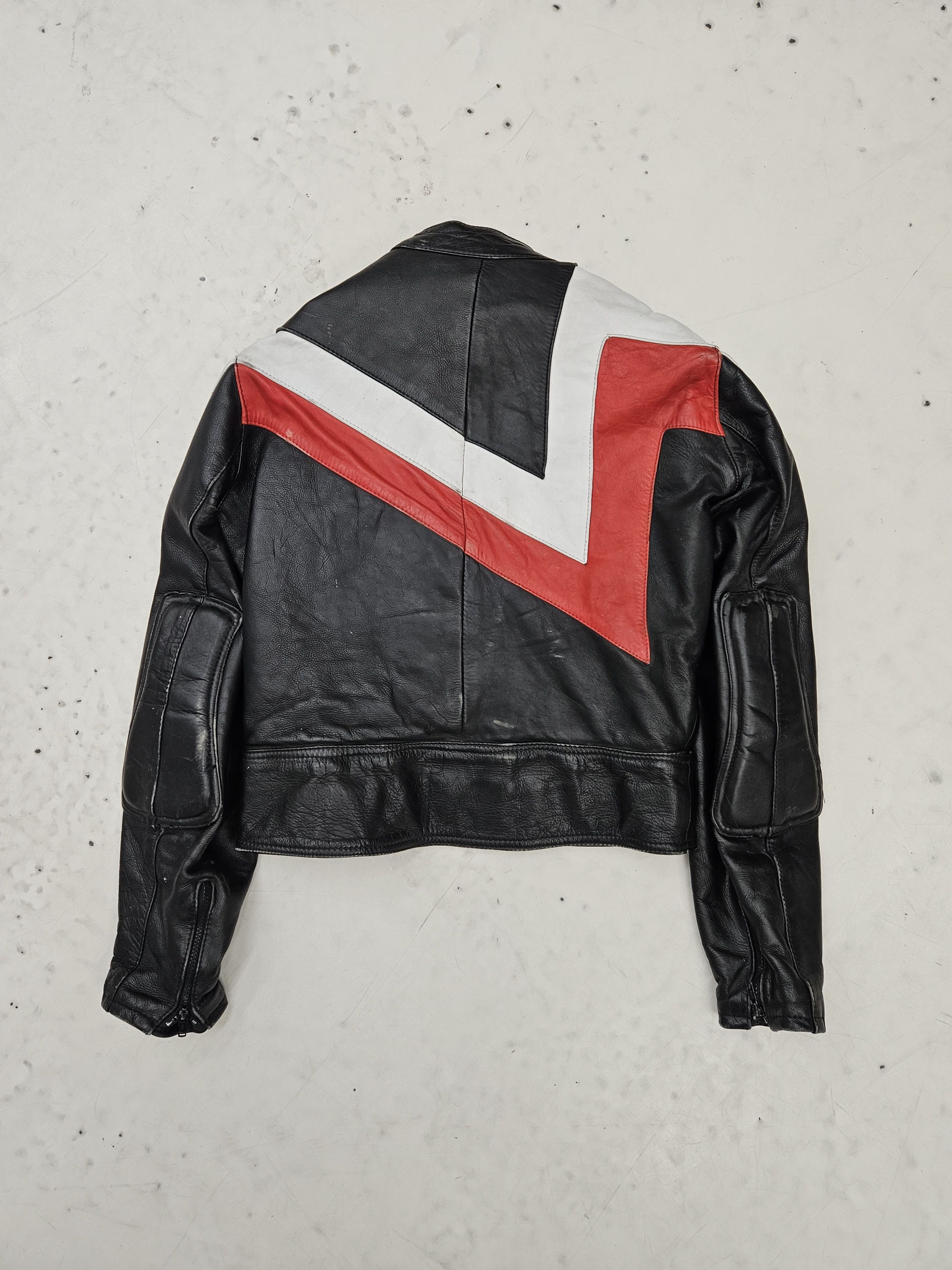 Genuine Leather × Vintage Vintage distressed biker racing leather jacket Size US S / EU 44-46 / 1 - 2 Thumbnail