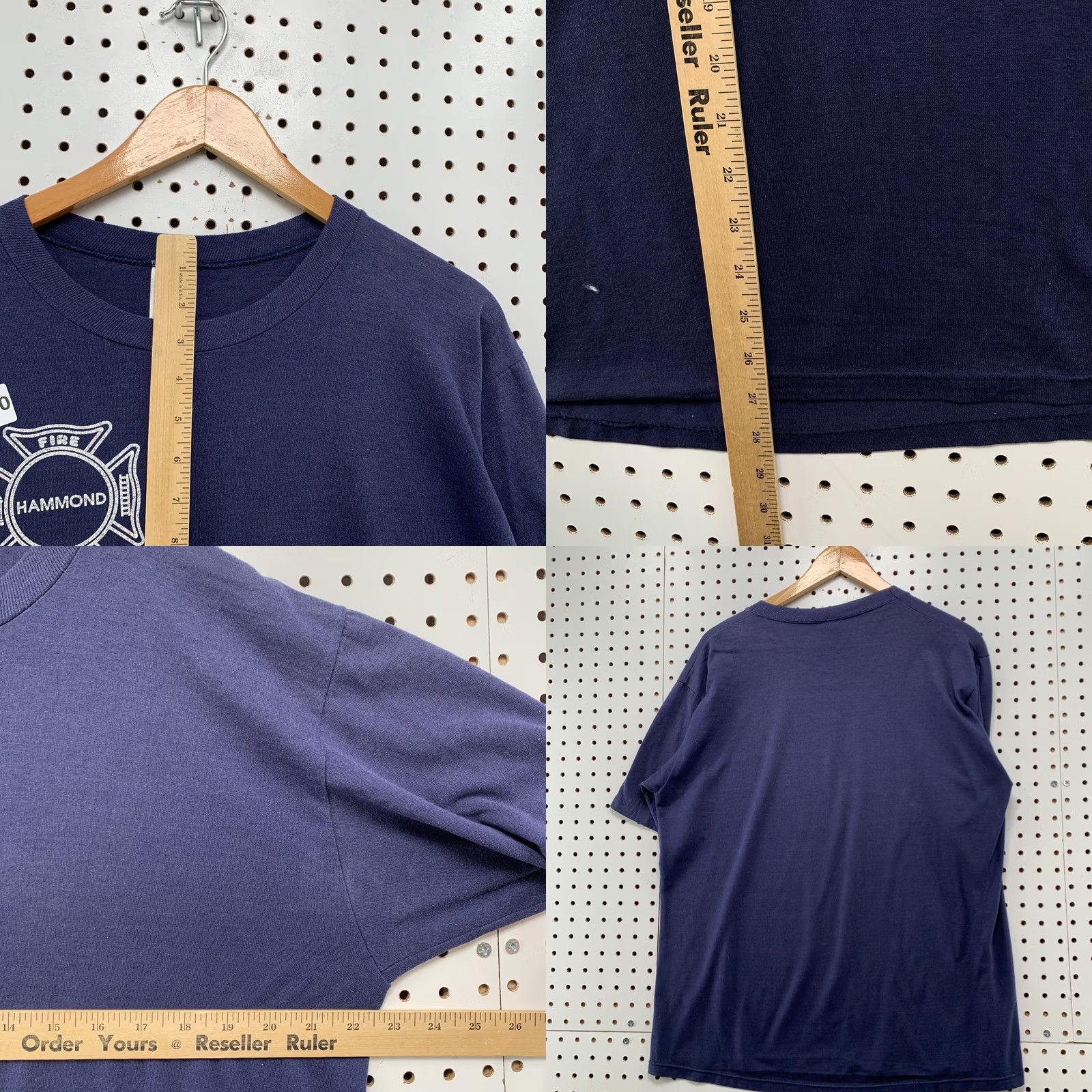 Jerzees VINTAGE Hammond Fire Department Shirt Mens XL Blue 90s Single Stitch USA T-Shirt Size US L / EU 52-54 / 3 - 8 Thumbnail