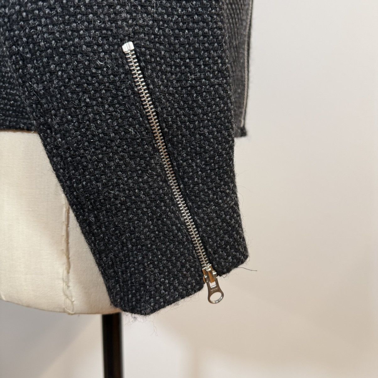 Japanese Brand Hiro Sawatari Black Lurex Boucle Moto Jacket Size US L / EU 52-54 / 3 - 5 Thumbnail
