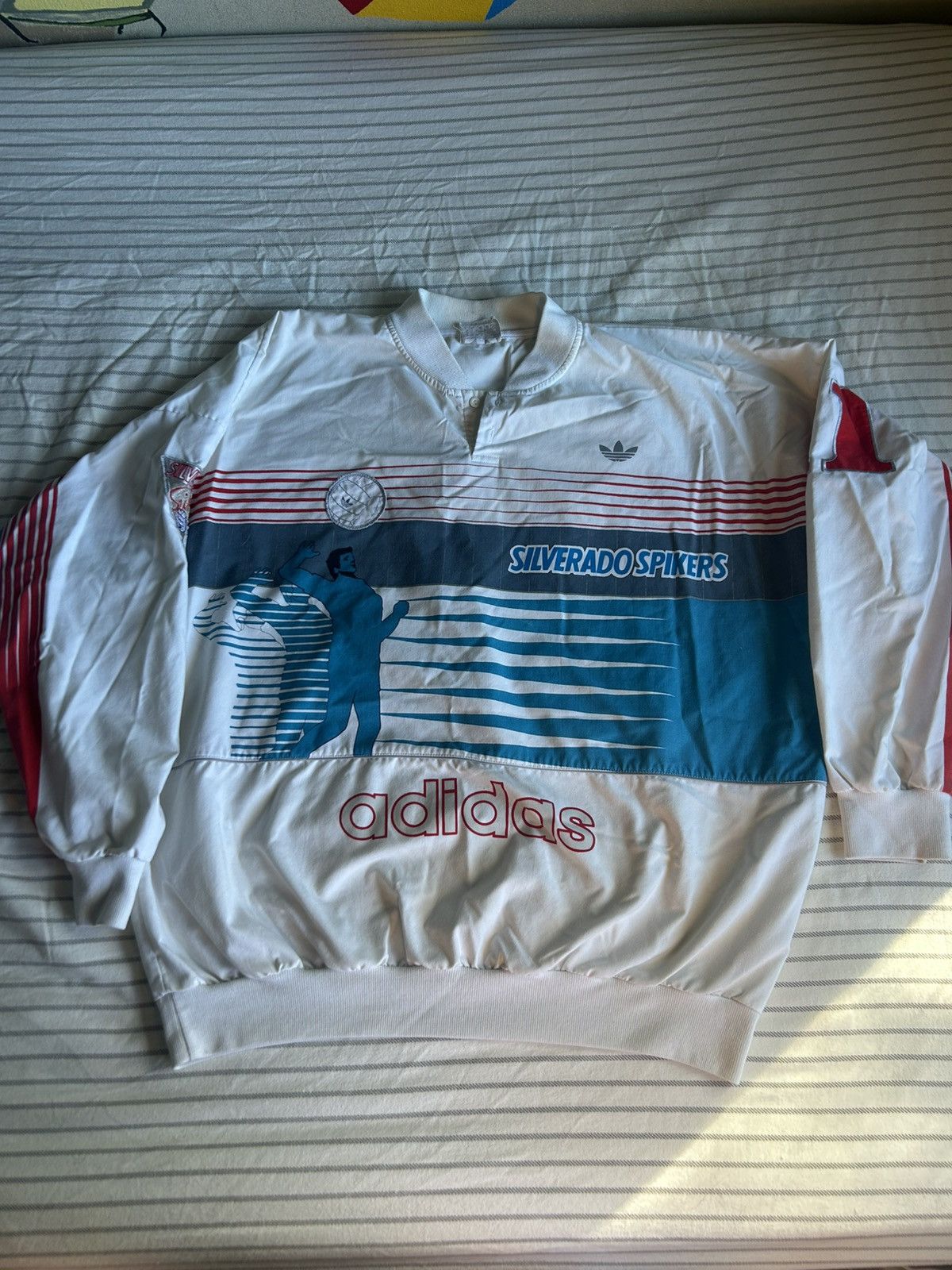 Adidas vintage 1980s adidas silverado spikers volleyball jumper Size US XL / EU 56 / 4 - 1 Thumbnail
