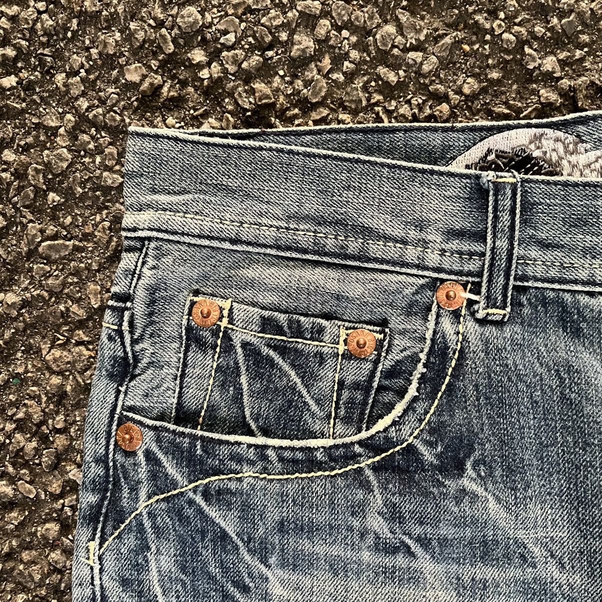 Hysteric Glamour Osaka Big Train Boro Mud Distressed Patchwork Denim Pants Size US 33 - 5 Thumbnail