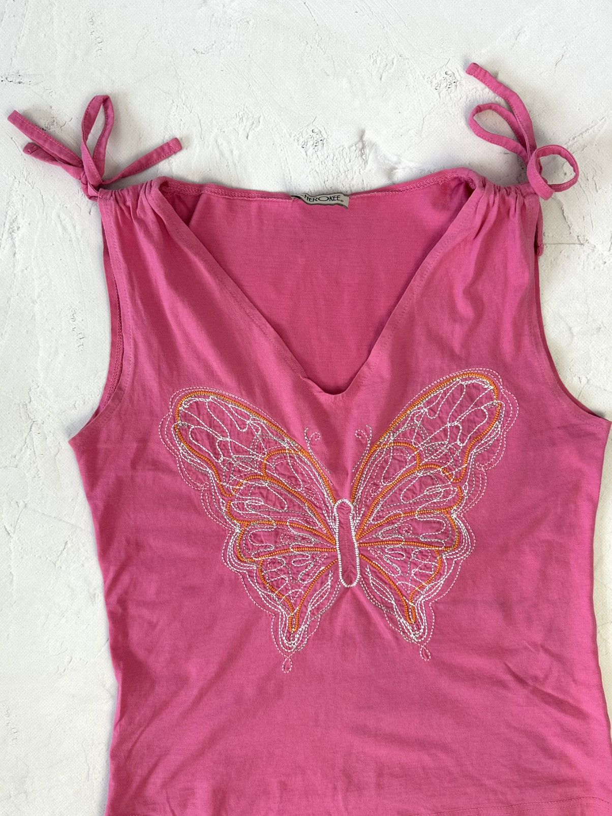 20471120 × Beauty Beast × Vintage Vintage Butterfly Pink Top Size M / US 6-8 / IT 42-44 - 2 Thumbnail