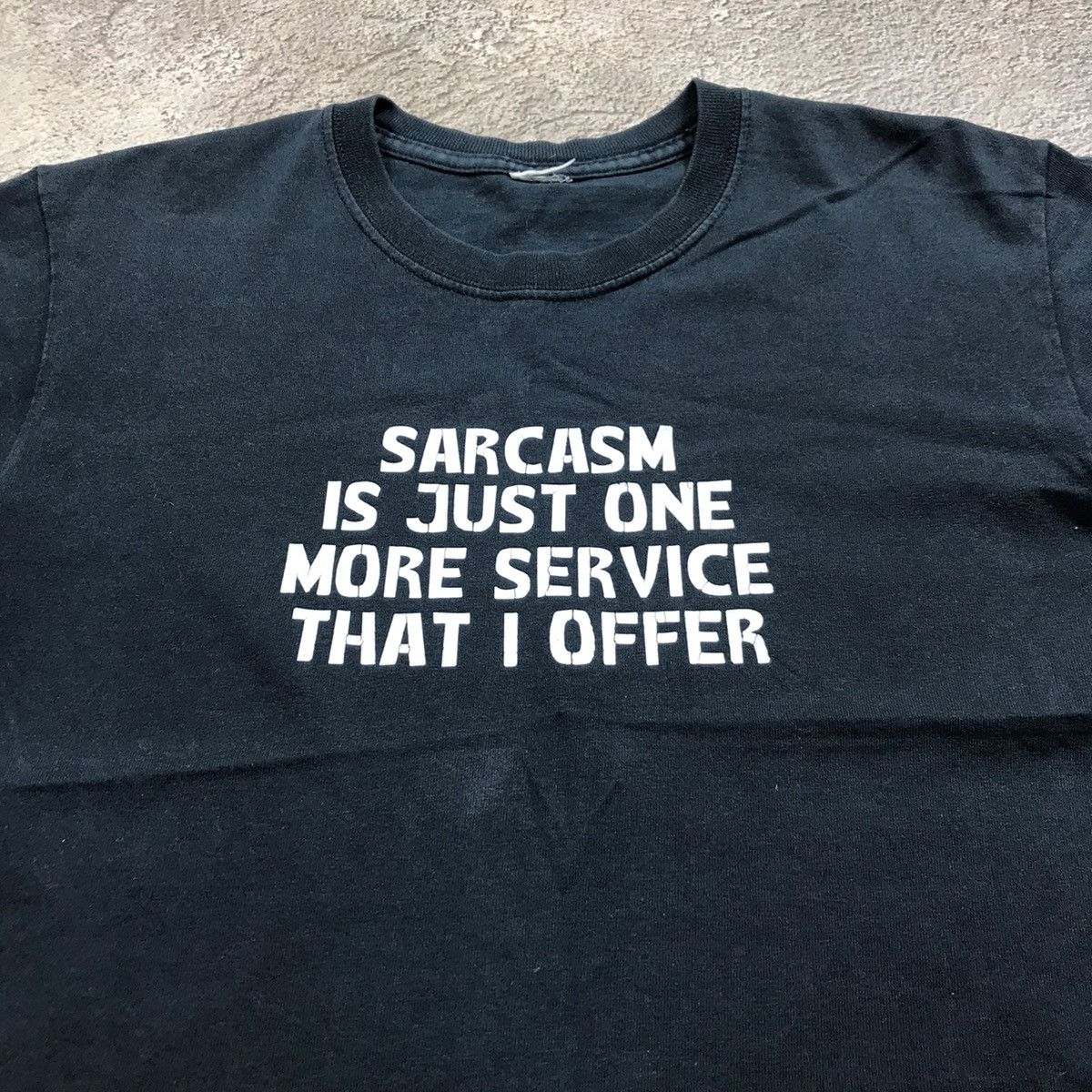 Vintage Vintage 90s Sarcasm Graphic Tee Sun Faded Streetwear Boxy S Size US S / EU 44-46 / 1 - 3 Thumbnail