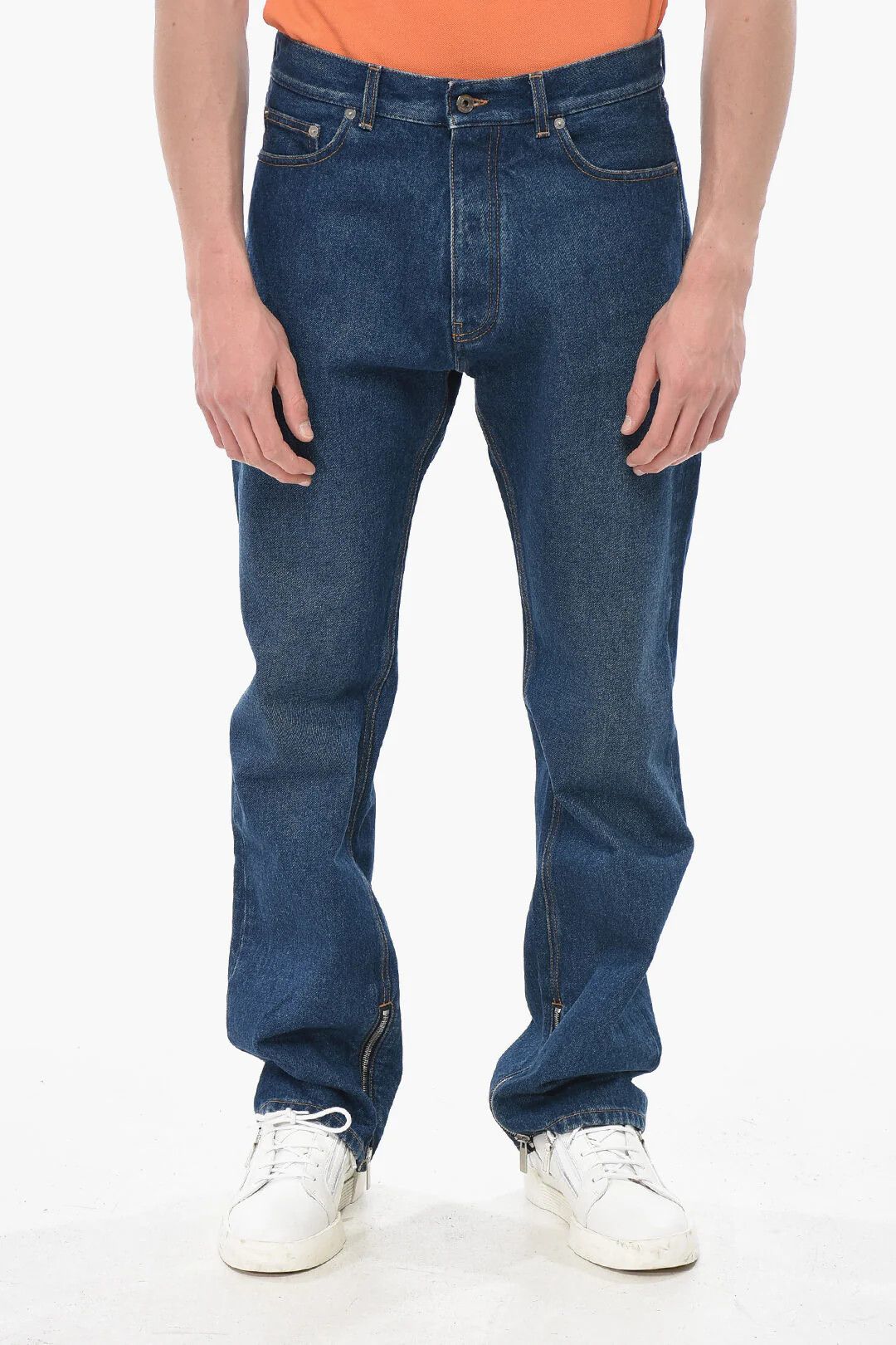 Off-White og1mm0526 Cotton Dark Wash Jeans in Blue Size US 29 - 1 Thumbnail