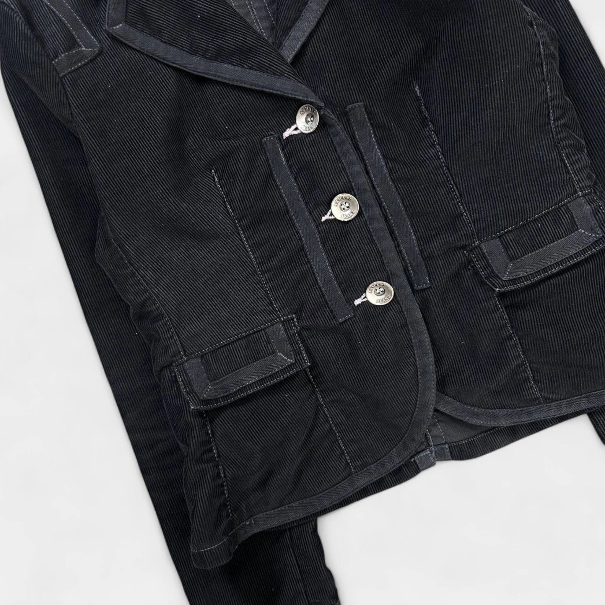 Armani Armani Jeans Victorian Black Corduroy Jacket Size US L / EU 52-54 / 3 - 3 Thumbnail