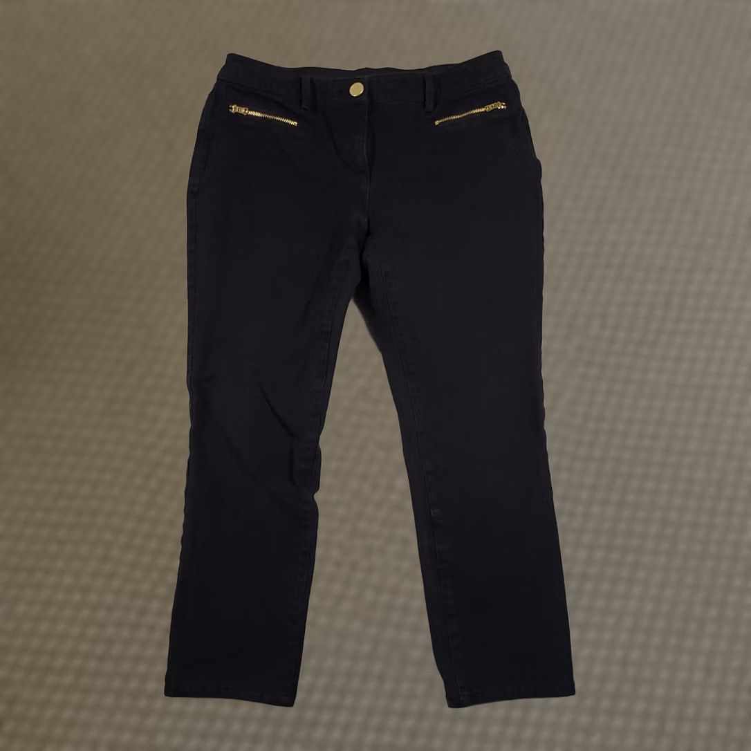 Vintage Chicos So Slimming Ankle Jeans Women's 0 Petite Black Capri Stretch Zip Pockets Jeans Size 28" / US 6 / IT 42 - 1 Thumbnail