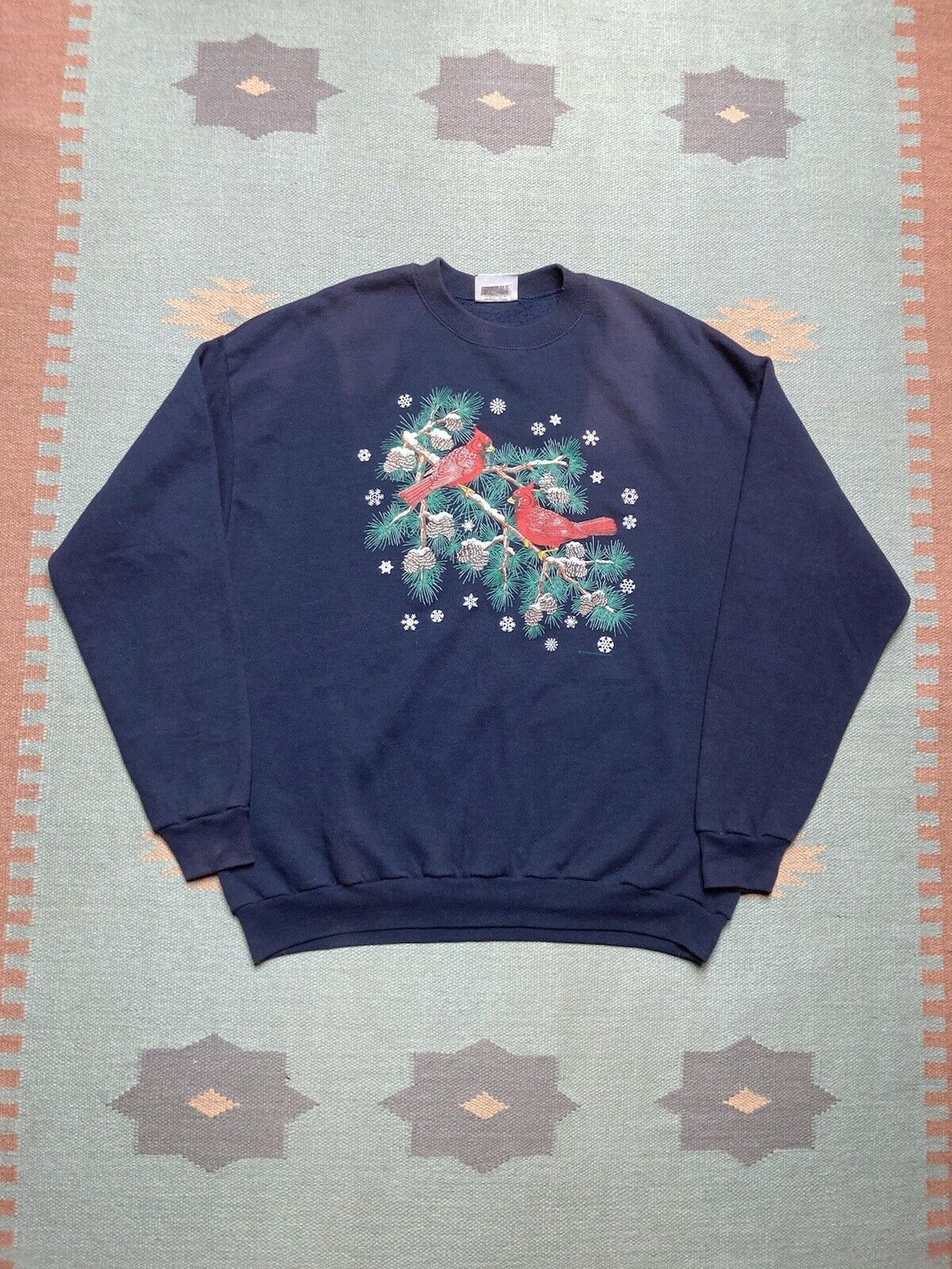 Vintage endless designs crewneck sweatshirt cardinals birds snow XL Size US XL / EU 56 / 4 - 1 Thumbnail