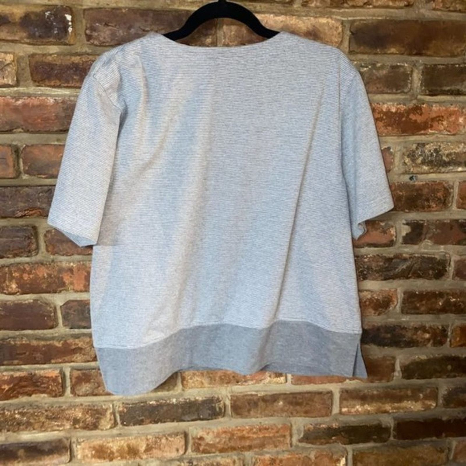 Other Cathy Daniels Gray White Striped Short Sleeve Top Size Large Size L / US 10 / IT 46 - 4 Thumbnail