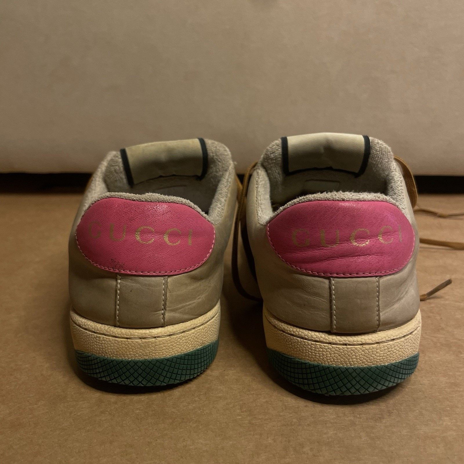 Gucci Gucci Sneakers Screener Distressed Leather Monogram Canvas Size US 8.5 / IT 38.5 - 15 Thumbnail