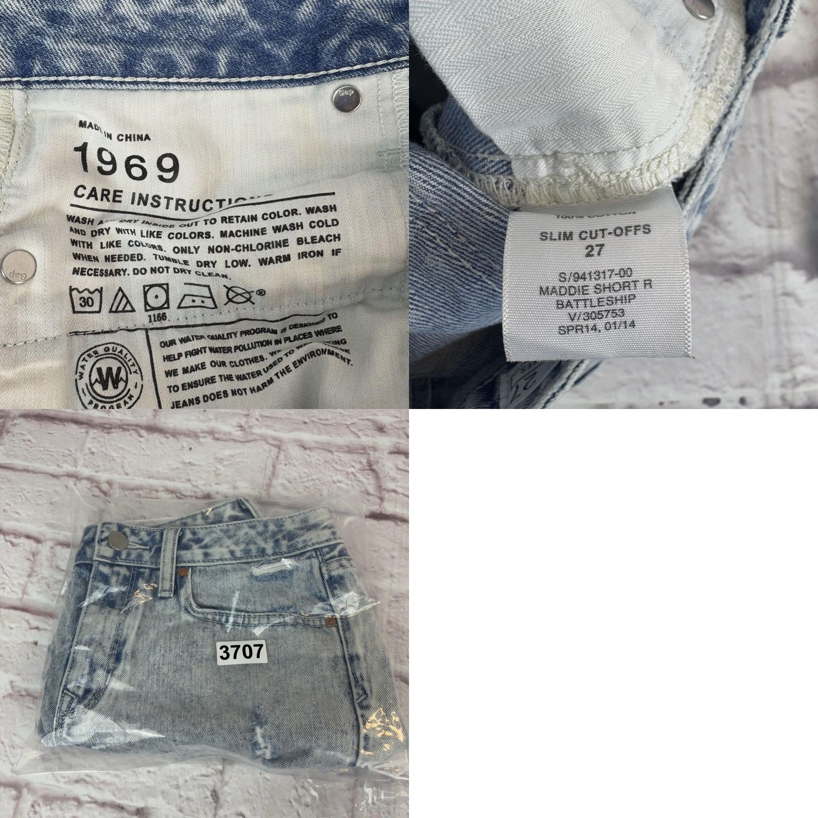 Gap Gap 1969 Denim Shorts Womens 27 Blue Slim Cut-Off Distressed Frayed Raw Hem Varied? Size 27" / US 4 / IT 40 - 9 Thumbnail