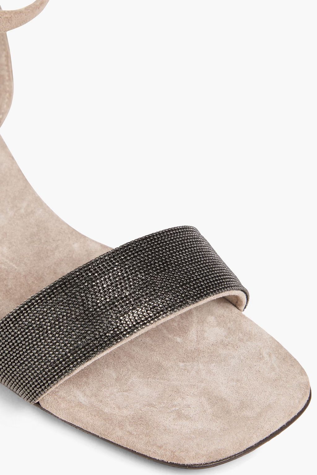 Brunello Cucinelli o1y0725 Ankle Strap Leather Sandals in Gray/Beige Size US 9 / IT 39 - 3 Thumbnail