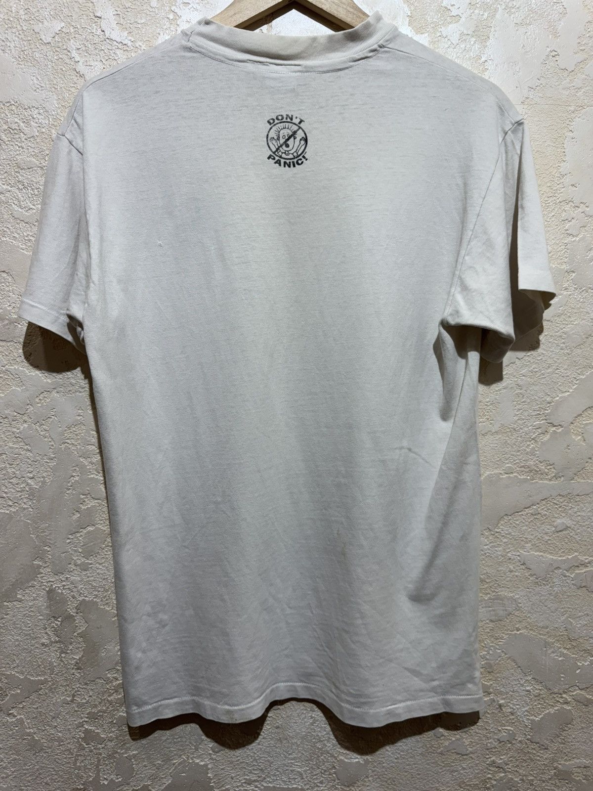 Vintage Vintage 90s Don't Panic Distressed Single Stitch T Shirt Size US M / EU 48-50 / 2 - 8 Thumbnail