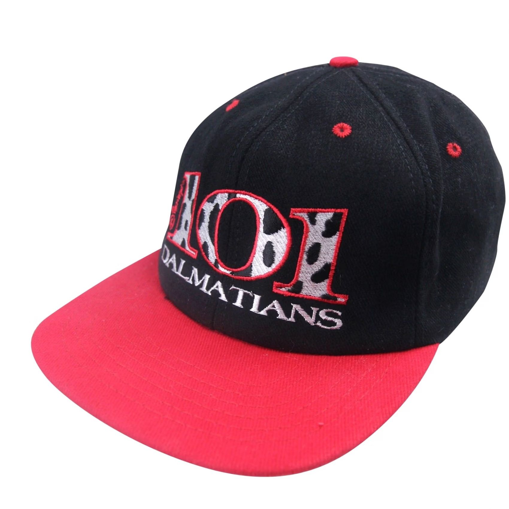 Disney VINTAGE Disney 101 Dalmatians Spellout Snapback Hat Men Adjustable OS Black Hats Size ONE SIZE - 2 Thumbnail