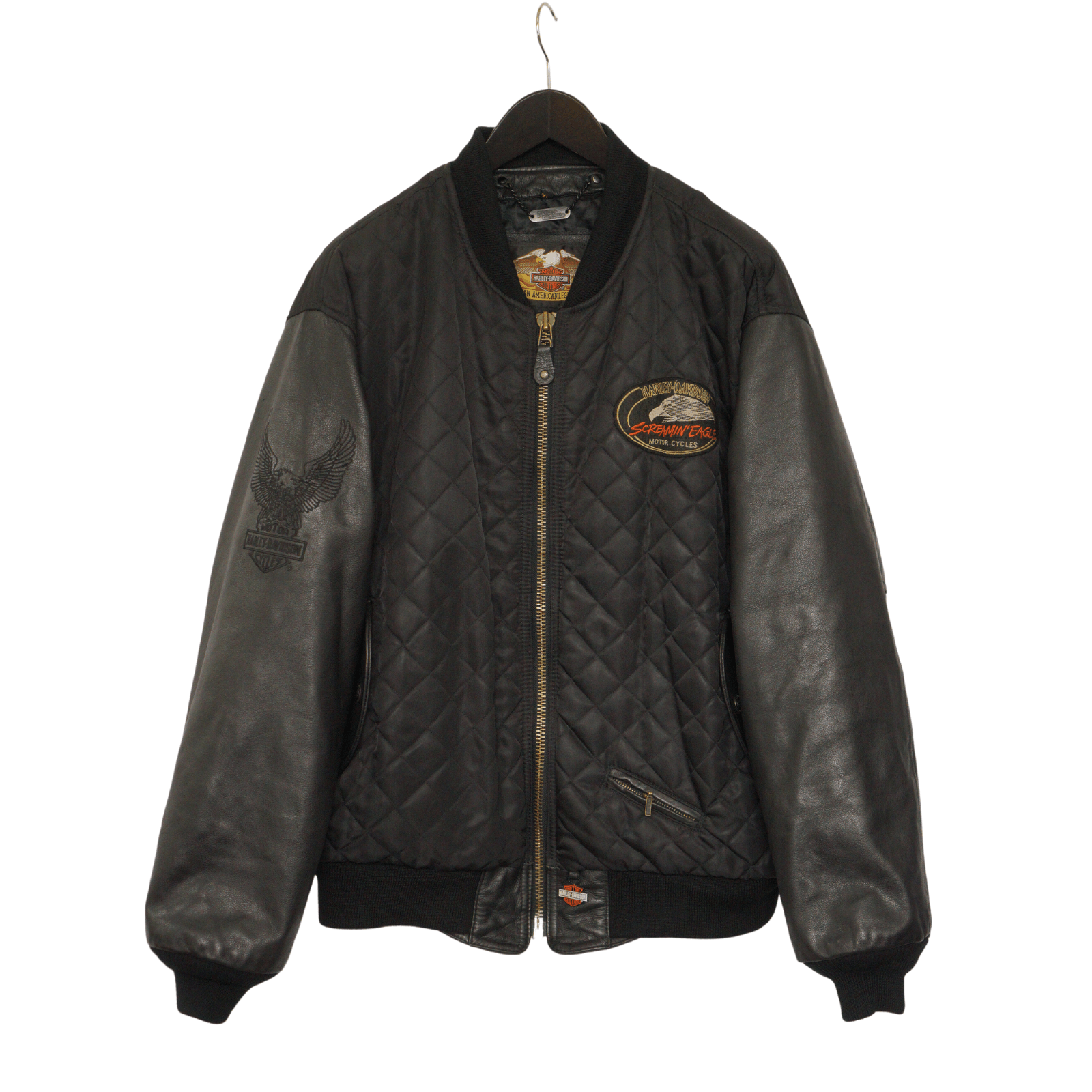 Image of Harley Davidson Men Harley-Davidson Leather Jacket Black Full Zip XL Vag552