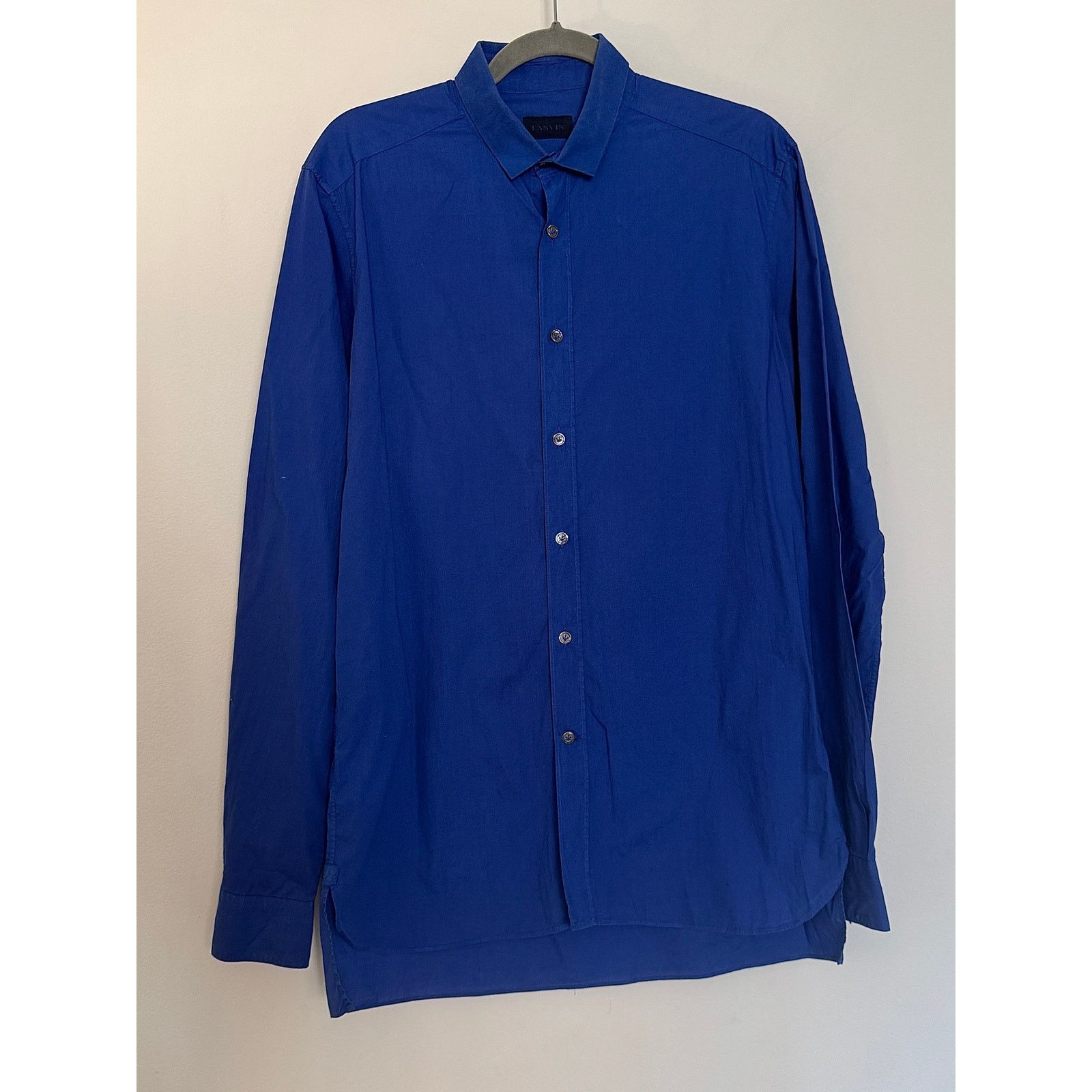 Lanvin Lanvin Blue Cotton Dress Shirt Size US M / EU 48-50 / 2 - 1 Thumbnail