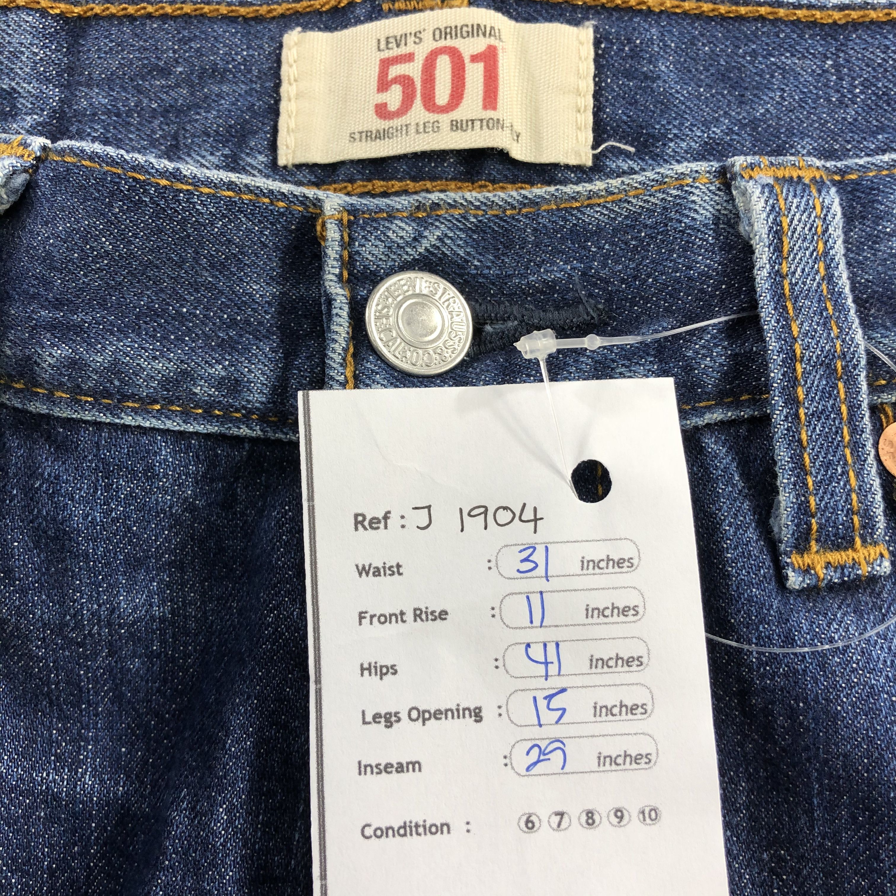 Levi's Vintage Blue Wash Levis 501 Jeans-J1904 Size US 31 - 13 Thumbnail