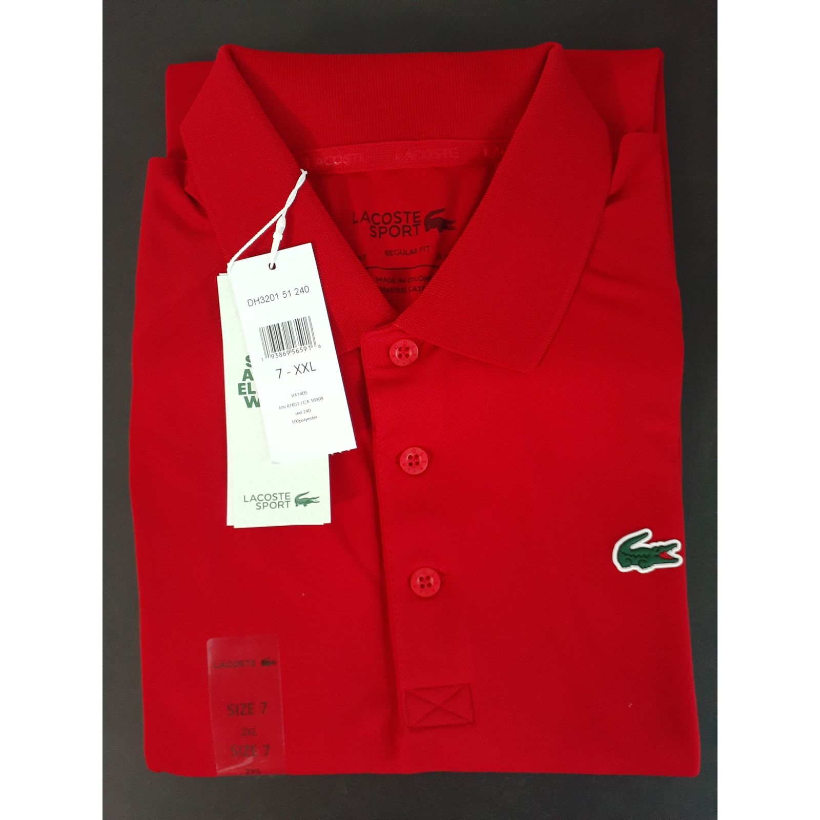 Lacoste Lacoste Men's Ultra Dry Raglan Sleeve Polo Sport Red XXL Size US XXL / EU 58 / 5 - 2 Thumbnail