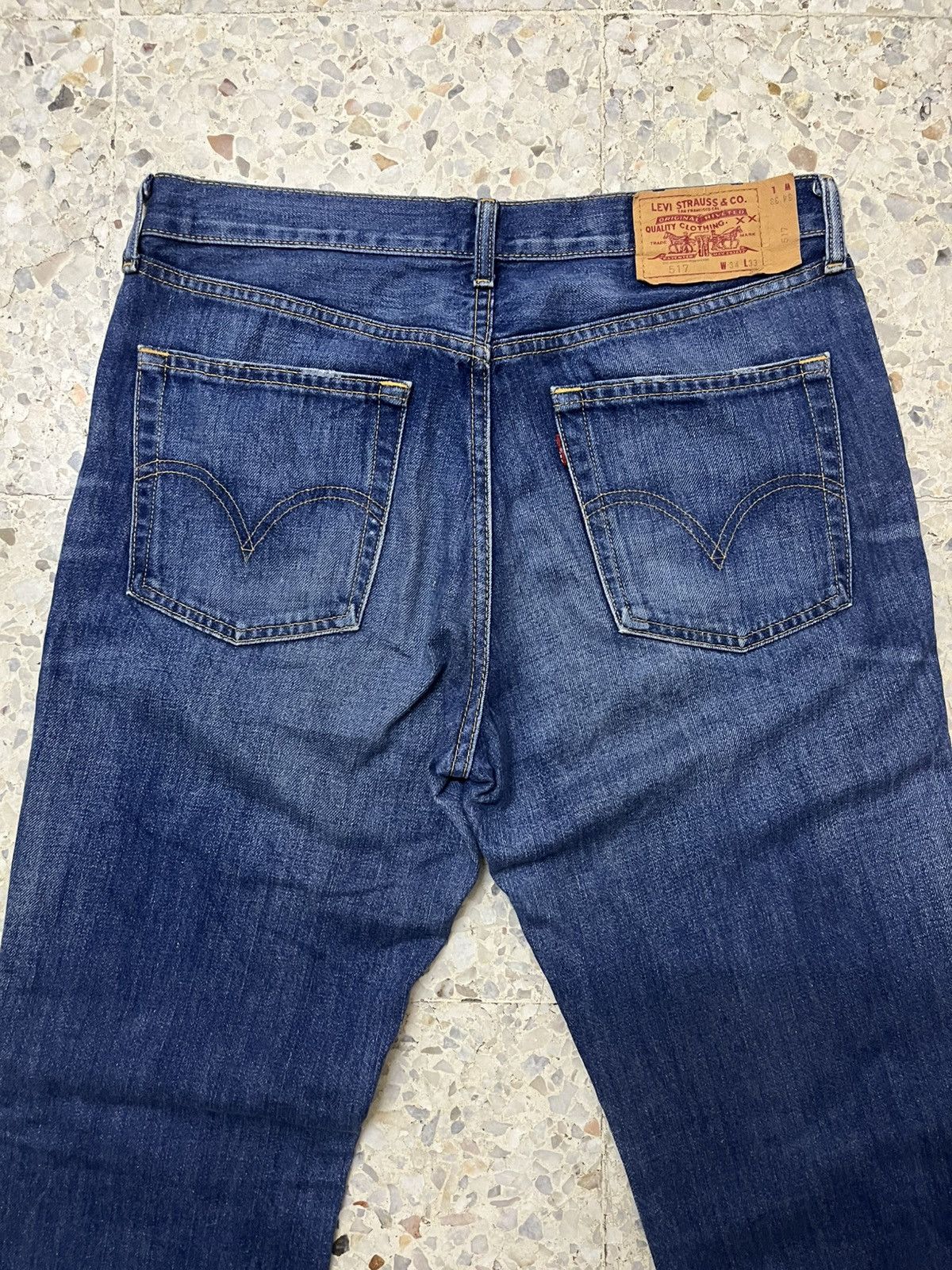 Levi's vintage levis clothing 517 bootcut light blue jeans Size US 33 - 3 Thumbnail