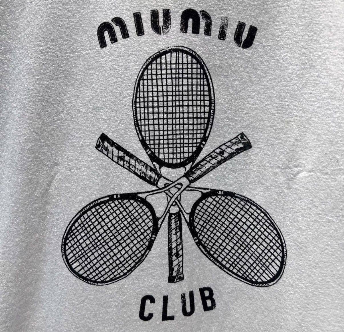 Miu Miu Miu Miu Lettering Tennis Racket Graphic Short Sleeve Top Size US XS / EU 42 / 0 - 3 Thumbnail