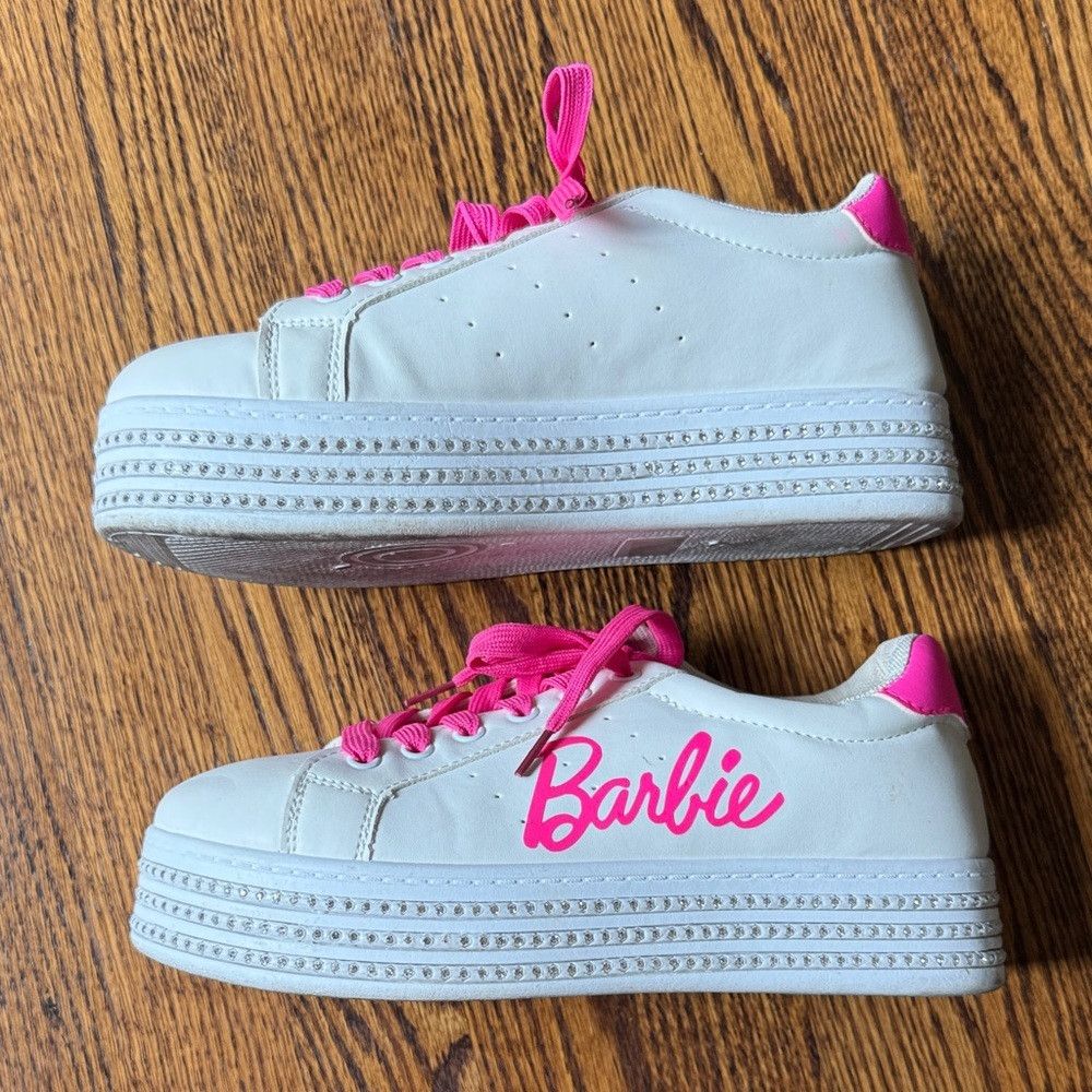 Other Barbie Women’s 9 Pink and White Sneakers with Rhinestones Size US 9 / IT 39 - 4 Thumbnail
